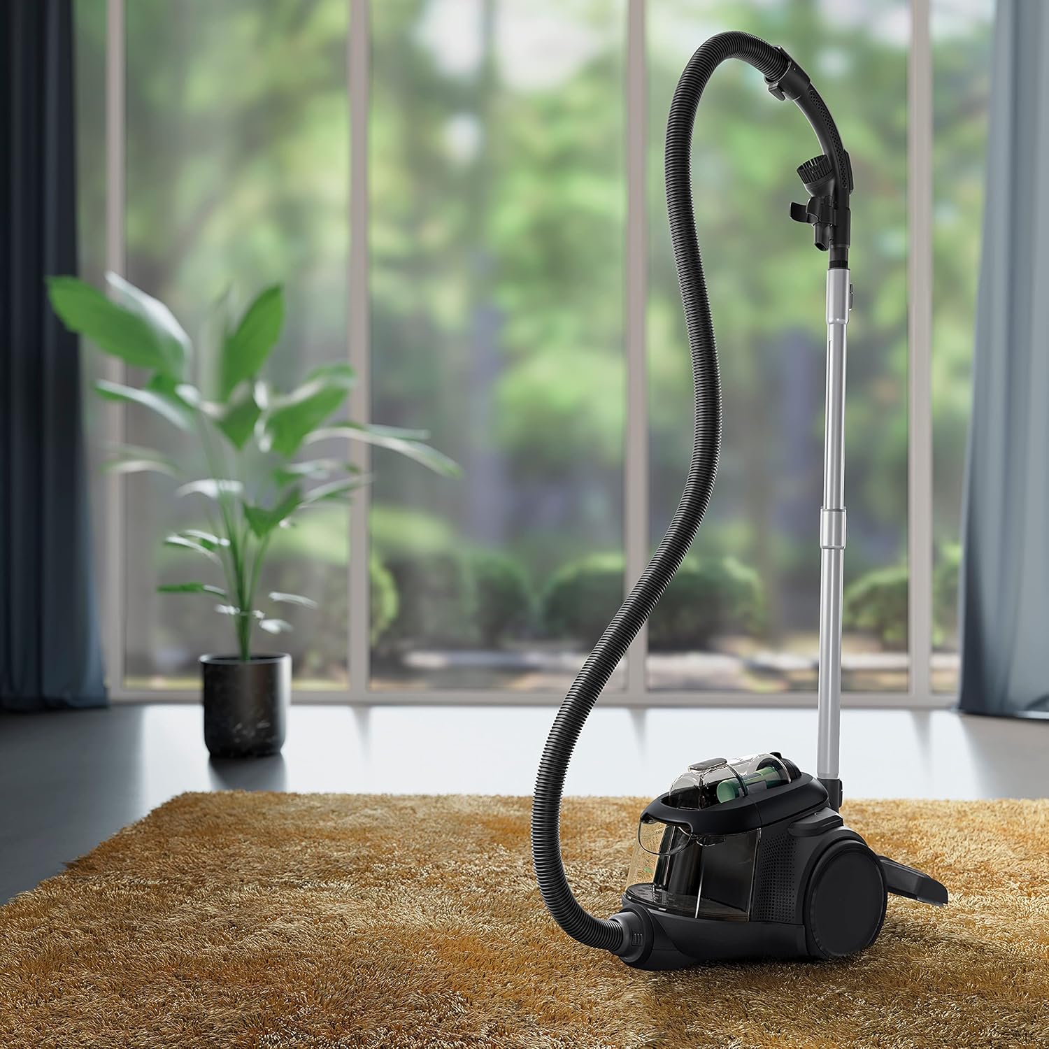 AEG Clean 6000 Eco Beutelloser Staubsauger, ETM-Testsieger, 60 % recyceltes Material, 550 W, Zusatzdüsen, Soft Wheels, 74 dB(A), 12 m Aktionsradius, 1,6 L Staubbehälter, Schwarz, AL61C2ÖKO – Bild 10