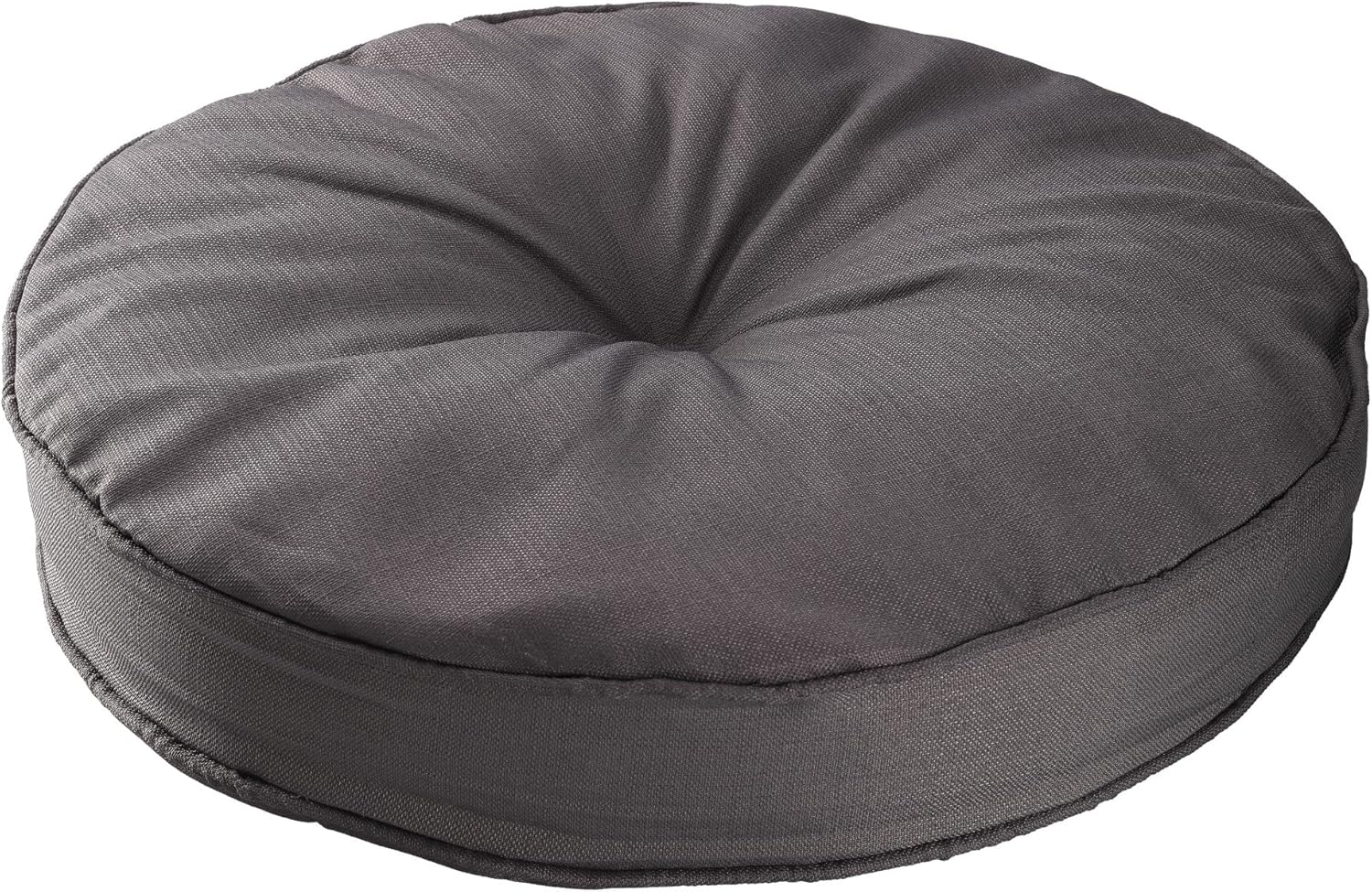 Rundes Sitzkissen für den Außenbereich, 60 cm Durchmesser, Bodenkissen für Terrasse, Balkon und Garten, Anthrazit