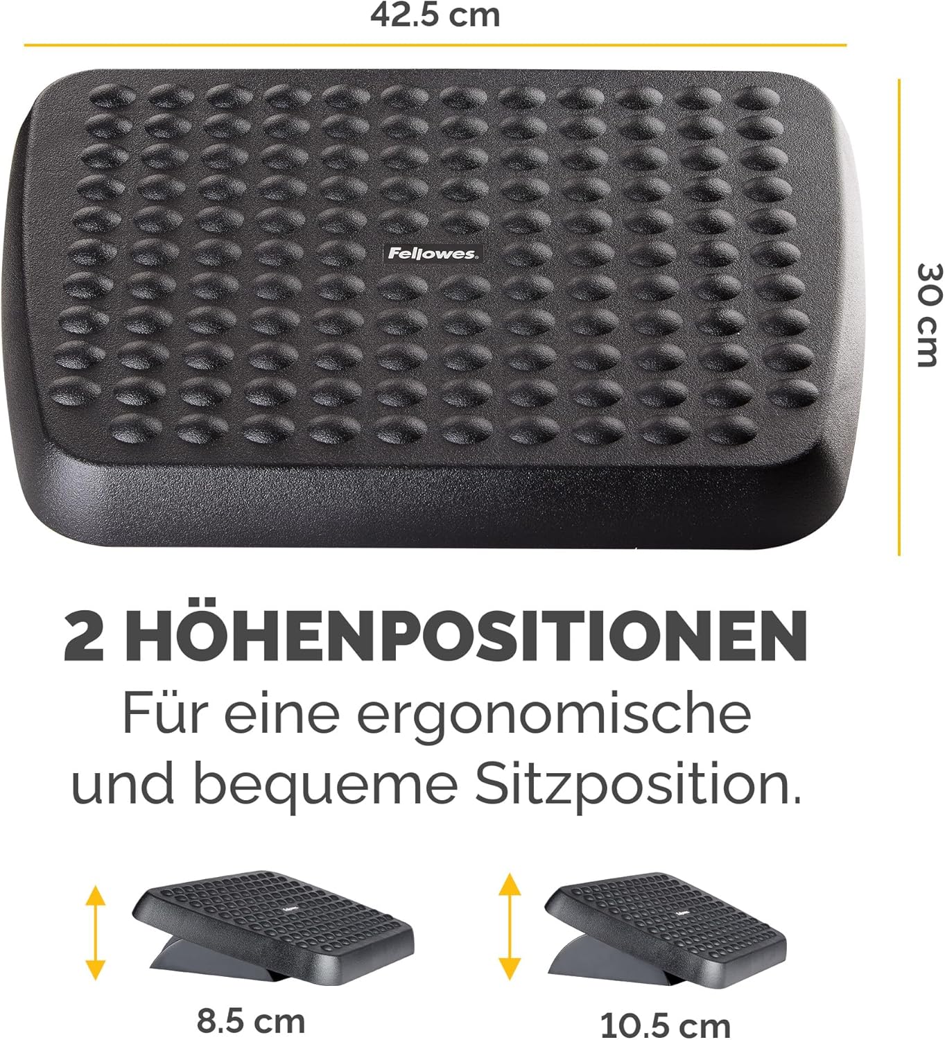 Fellowes 48121 Standard verstellbare Fußstütze – Schwarz – Bild 4