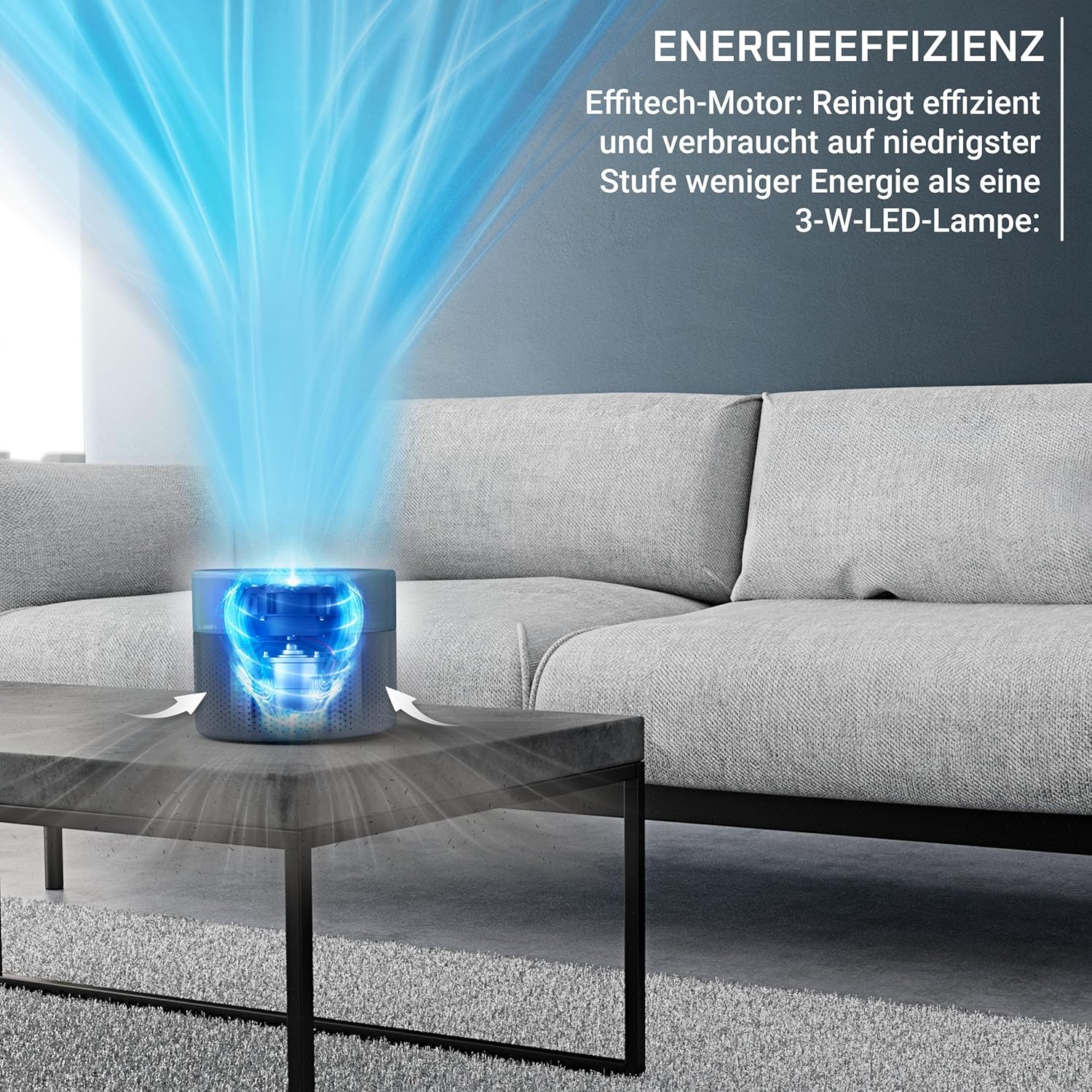 Rowenta PU1522F0 Pure Air Mini-Luftreiniger für Zuhause, ultrakompakte Größe, bis zu 22 m², extrem leiser Nachtmodus, 3-in-1-Filterung, HEPA Allergy+, Blau – Bild 6