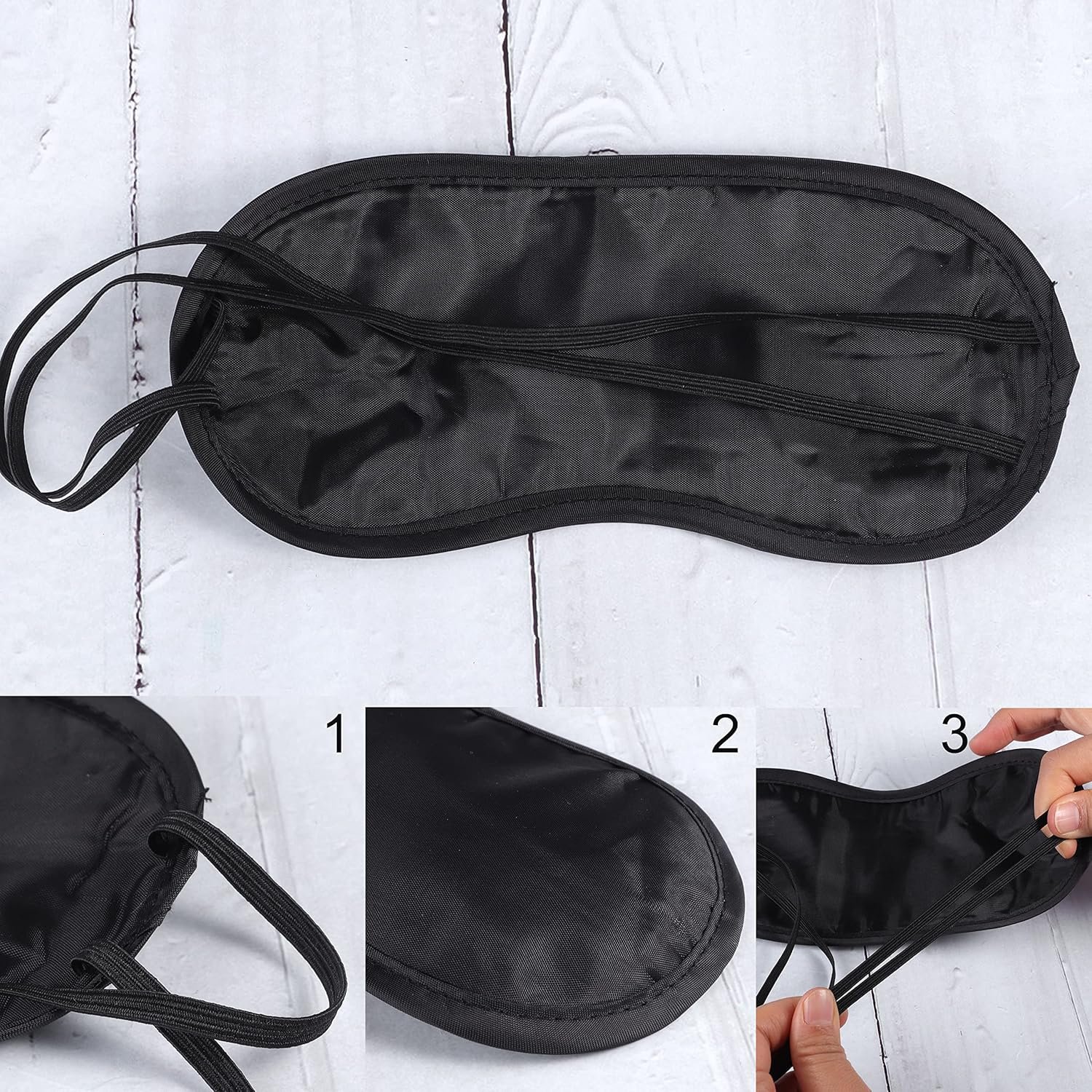 24 Stück Schlafmasken für Seitenschläfer, ultraweiche Augenmaske, Schlafmasken, lichtblockierende Augenbinde zum Schlafen mit verstellbarem Riemen für Männer, Frauen, Kinder – Bild 3