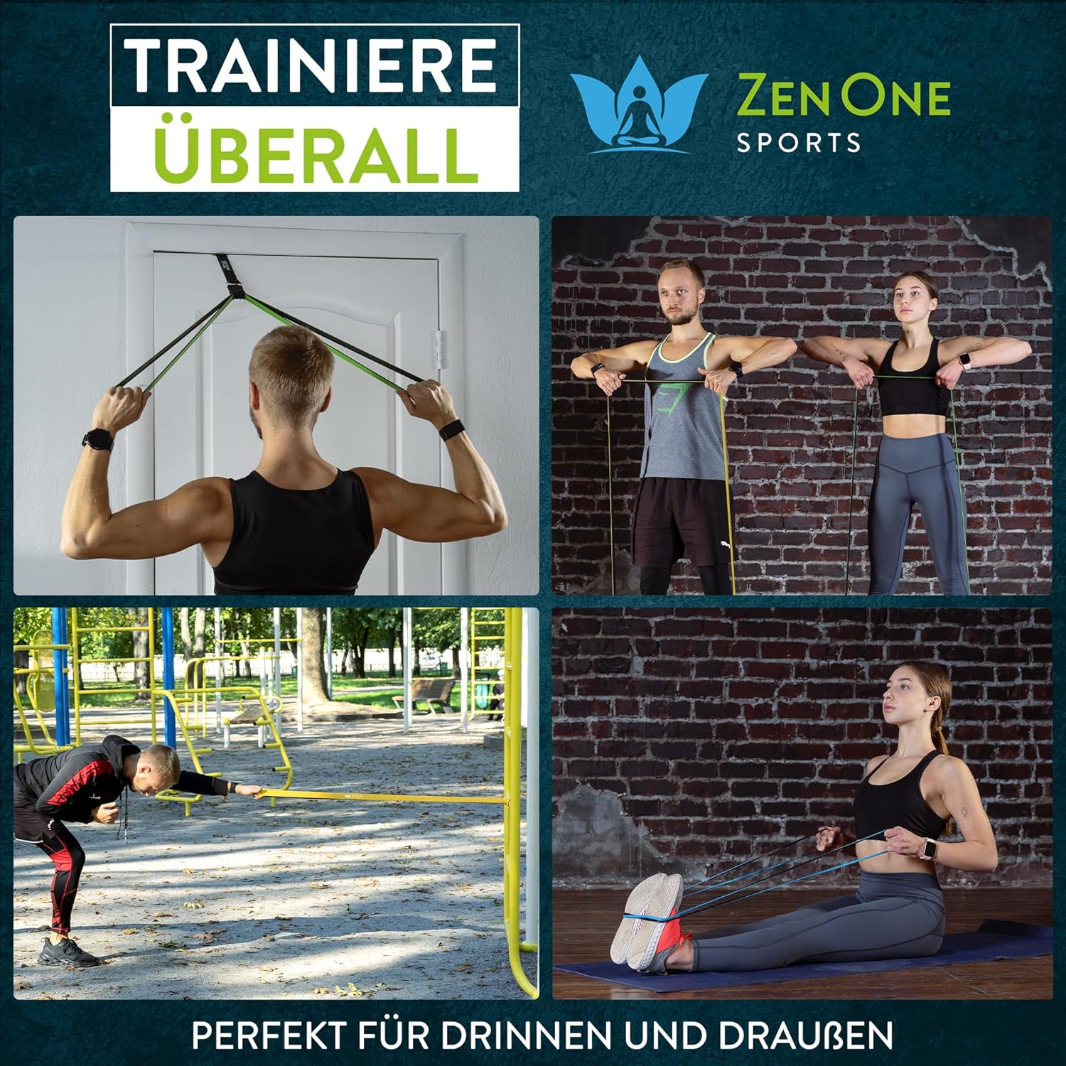 ZenOne Sports Widerstandsbänder aus Gummi I Widerstandsbänder in 6 Stärken – X-Light bis XX Heavy I Klimmzugband mit Workout-Anleitung – Ideal für Klimmzüge, Krafttraining & mehr I Klimmzugband – Bild 7
