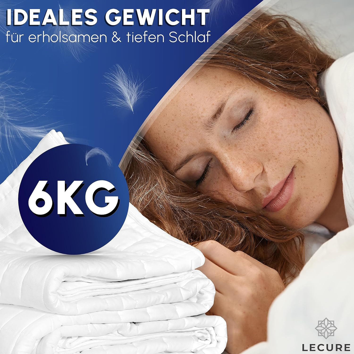 Gewichtsdecke 135 x 200 cm 6 kg (inkl. Aufbewahrungstasche) – Therapiedecke aus 100 % Baumwolle für Erwachsene – schwere Decke für einen besseren Schlaf – Gewichtsdecke – Bild 2