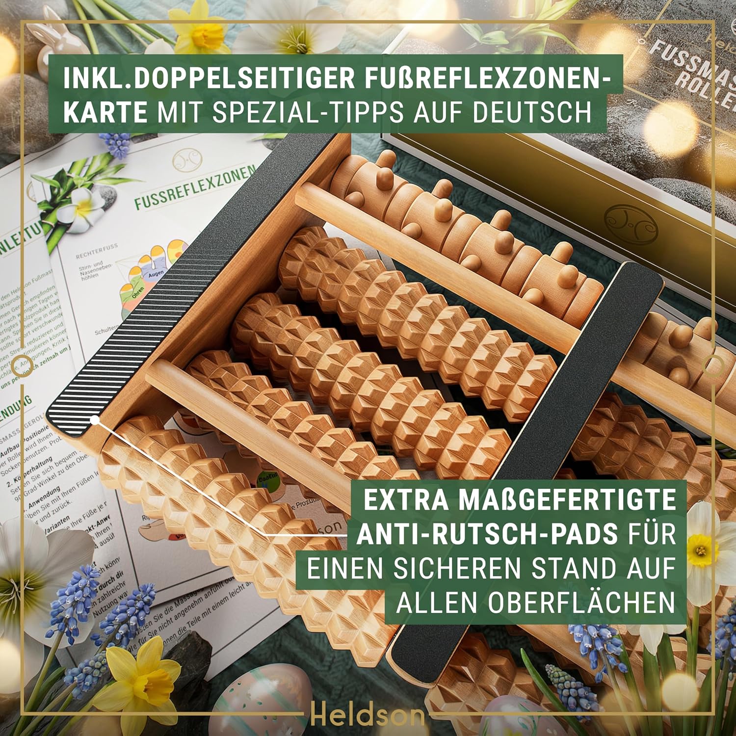 HELDSON Fußmassagerolle Holz – FSC100% – Fußmassagegerät – Massagerolle für Fußmassage – Fußmassagegerät – Fußmassagegerät – Fußmassagegerät – Fußmassagegerät für Füße – Fersensporn – Bild 4