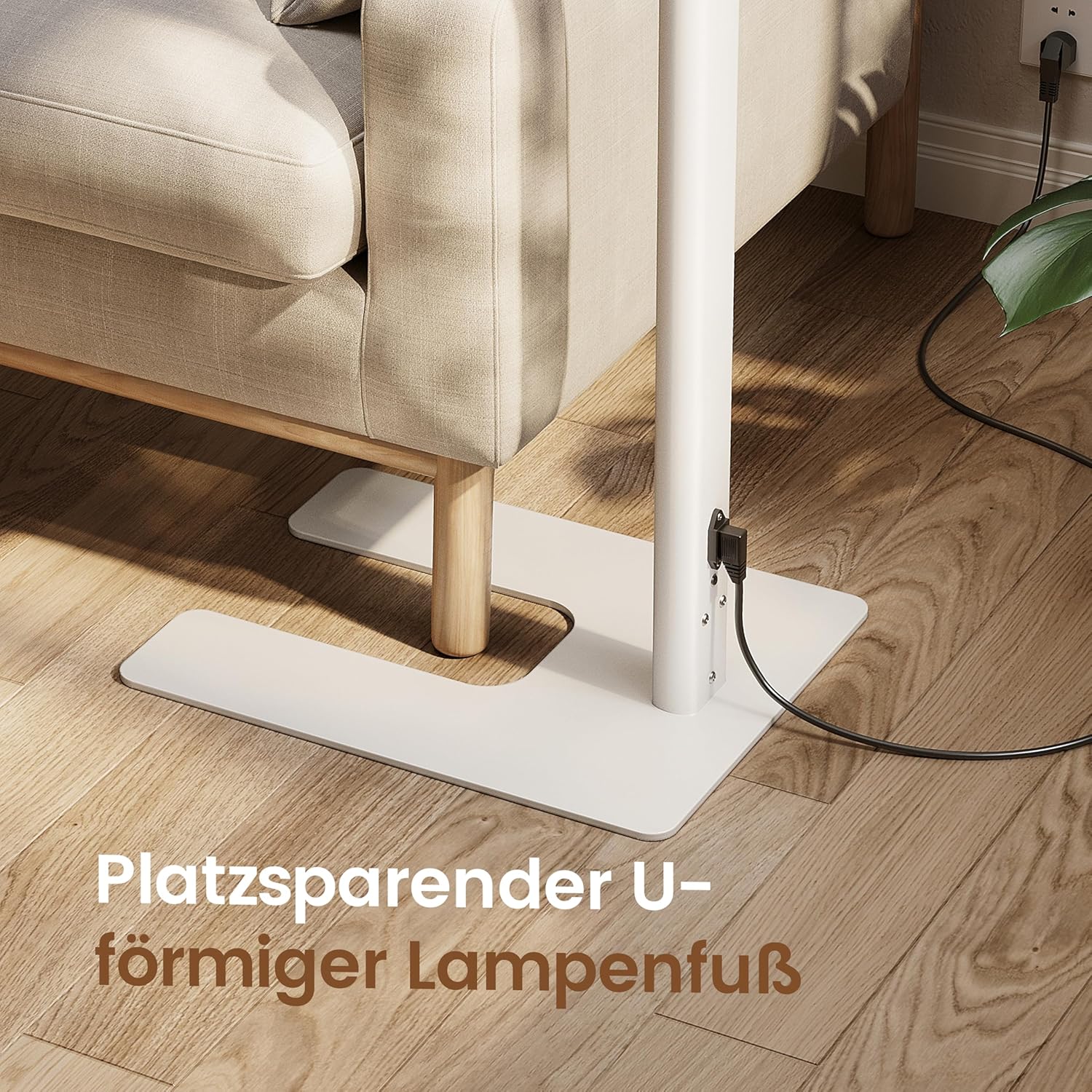 UGR98,2 m Vollspektrum-Tageslichtlampe, Dual-Stehlampe, dimmbar, Augenschutz, Deckenfluter, 4000 K, Stehlampe, Büro, Leselampe für Kinderzimmer, Weiß – Bild 4