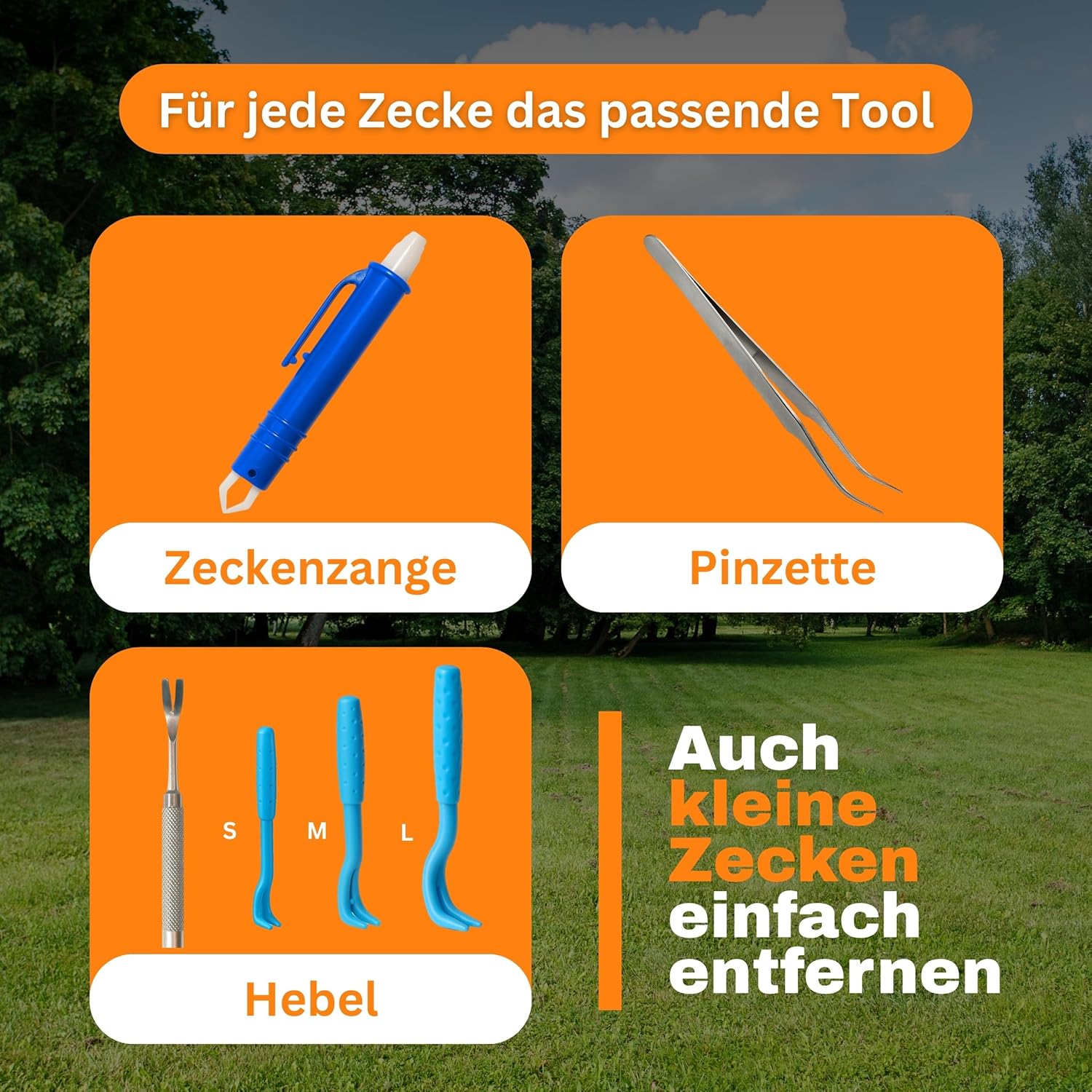 Zeckenentferner-Set – für Tier und Mensch – Zeckenentferner Hund Katze Kinder – Erste-Hilfe-Tasche inkl. Zeckenpinzette, Zeckenhebel, Zeckenhaken, Pinzette etc. Zeckenentferner Zeckenschutz – Bild 6
