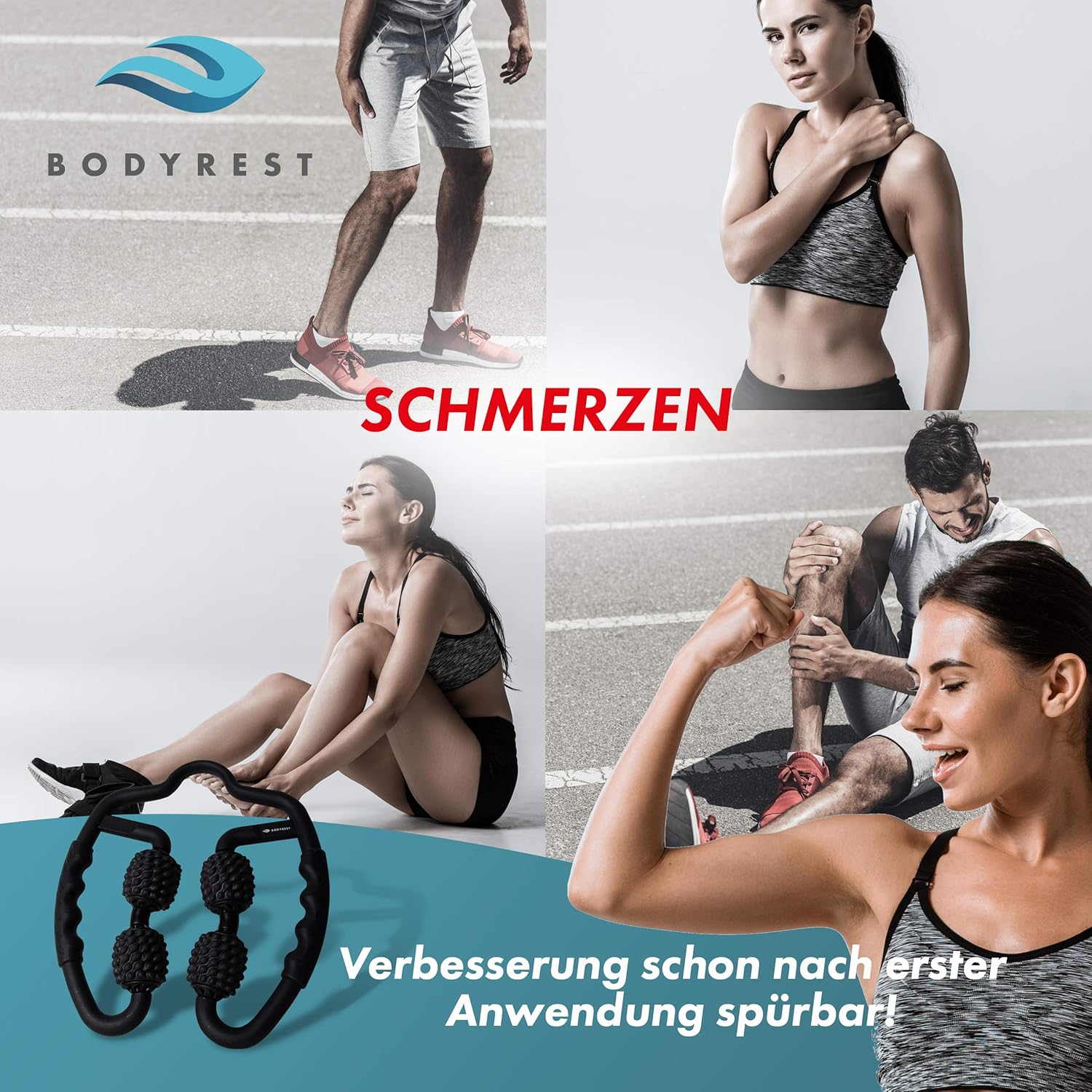 BodyRest Muskelmassageroller, Faszienroller und Massagegerät. Wohlbefinden für Nacken und Schulter, Oberschenkel, Beine, Arme und Füße. Erleben Sie Entspannung, Selbstmassage und die Welt der Faszien., rosa – Bild 2