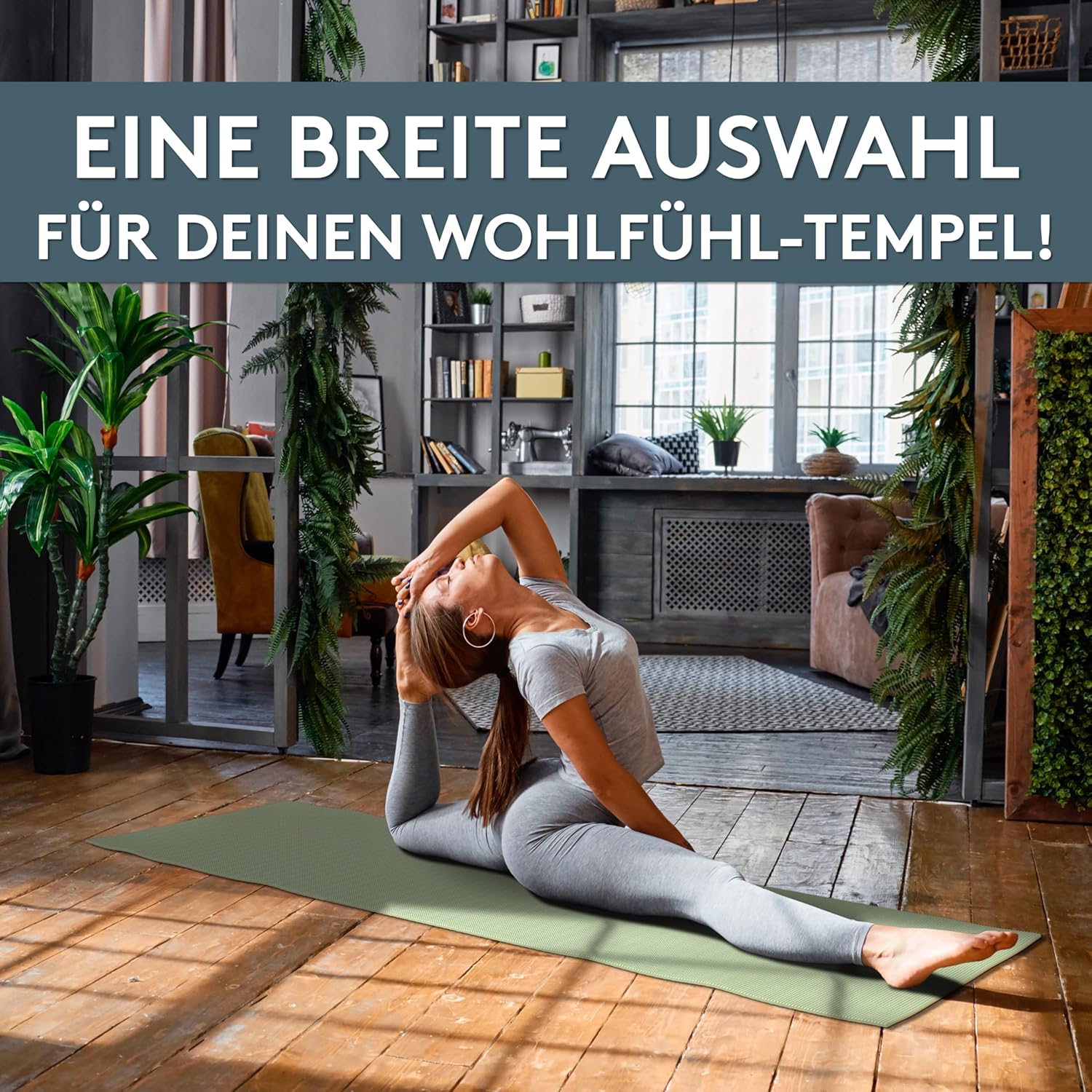 LILENO SPORTS Yogamatte (180x60cm) inkl. Tragegurt - Sport- und Yogamatte extra rutschfest in 4 mm Dicke - Gymnastikmatte und Fitnessmatte für Workout und Yoga - Sportmatte für Zuhause – Bild 5