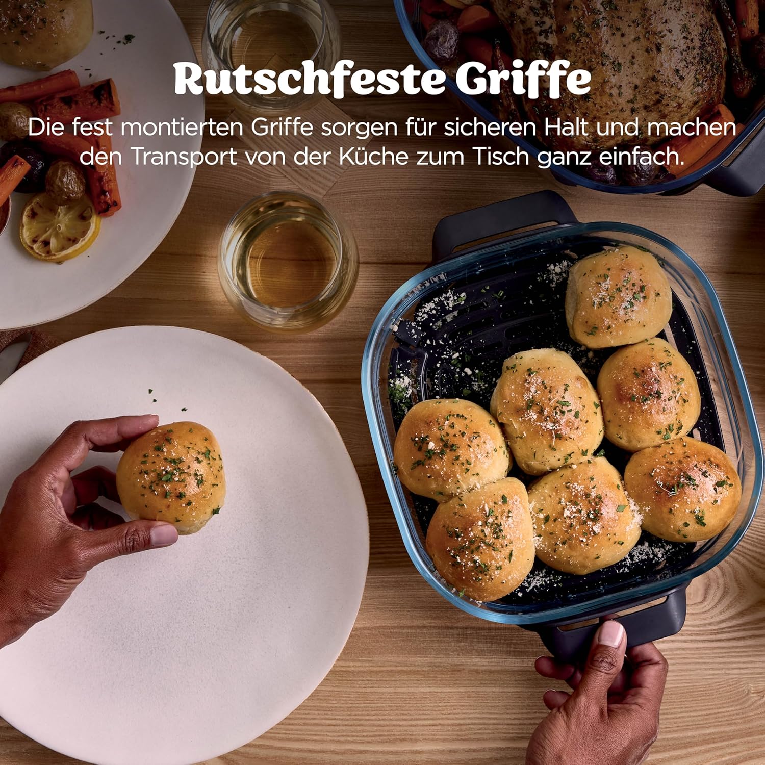 Ninja CRISPi PRO XL Glas-Luftfritteuse (Luftfritteuse), 5 voreingestellte Zubereitungsfunktionen, inklusive CleanCrisp-Glasbehälter (5,7 l und 2,3 l) und Aufbewahrungsdeckel, Steingold AS090EUSD – Bild 13