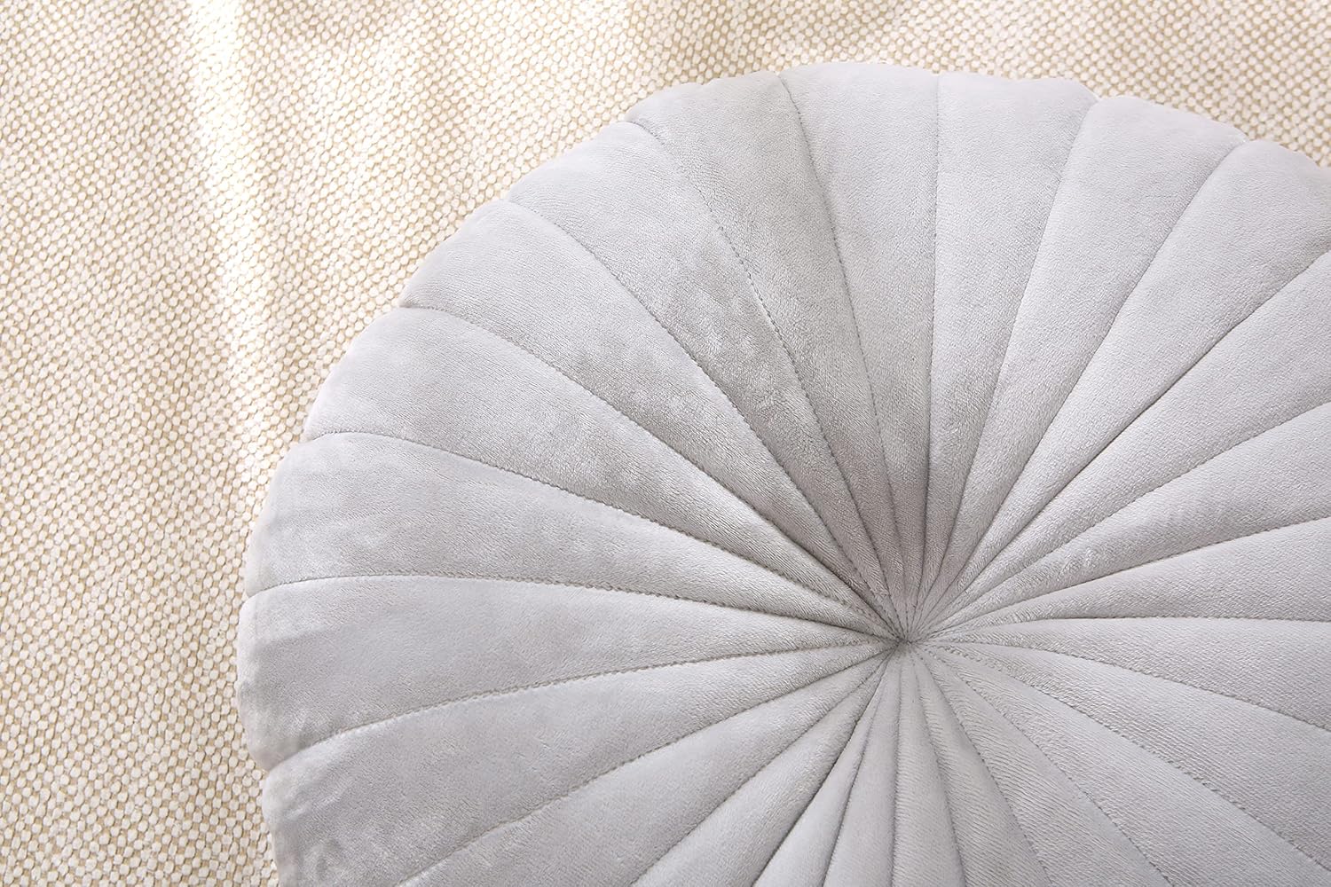 Bodenkissen, Meditationskissen, rund, großes Bodenkissen, Sitzkissen für Erwachsene, samtdickes Bodenkissen für Yoga, Wohnzimmer, Balkon, Outdoor, Tatami, 40 cm (grau) – Bild 3
