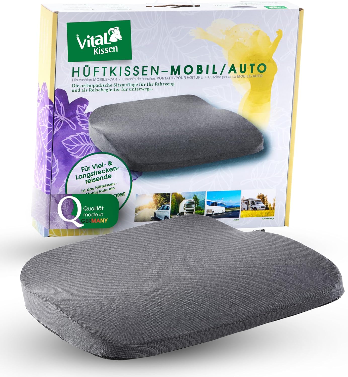 Orthopädisches Keilkissen Auto Anthrazit – Ergonomisches Sitzkissen für Fahrersitz & Beifahrersitz – Entlastet Rücken, Hüfte & Knie – Für aufrechtes, schmerzfreies Sitzen im Fahrzeug – Bild 8
