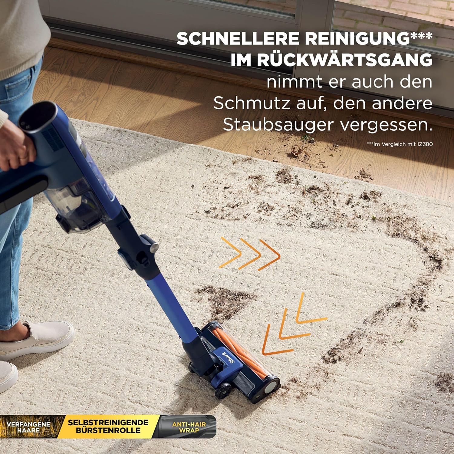 Shark Detect Speed Clean & Empty Pet Pro Akku-Staubsauger, Rückwärtsreinigung, bis zu 60 Minuten Laufzeit, inklusive selbstentleerender Ladestation und Tierhaaraufsatz, Salbeigrau IA3241EUT – Bild 11