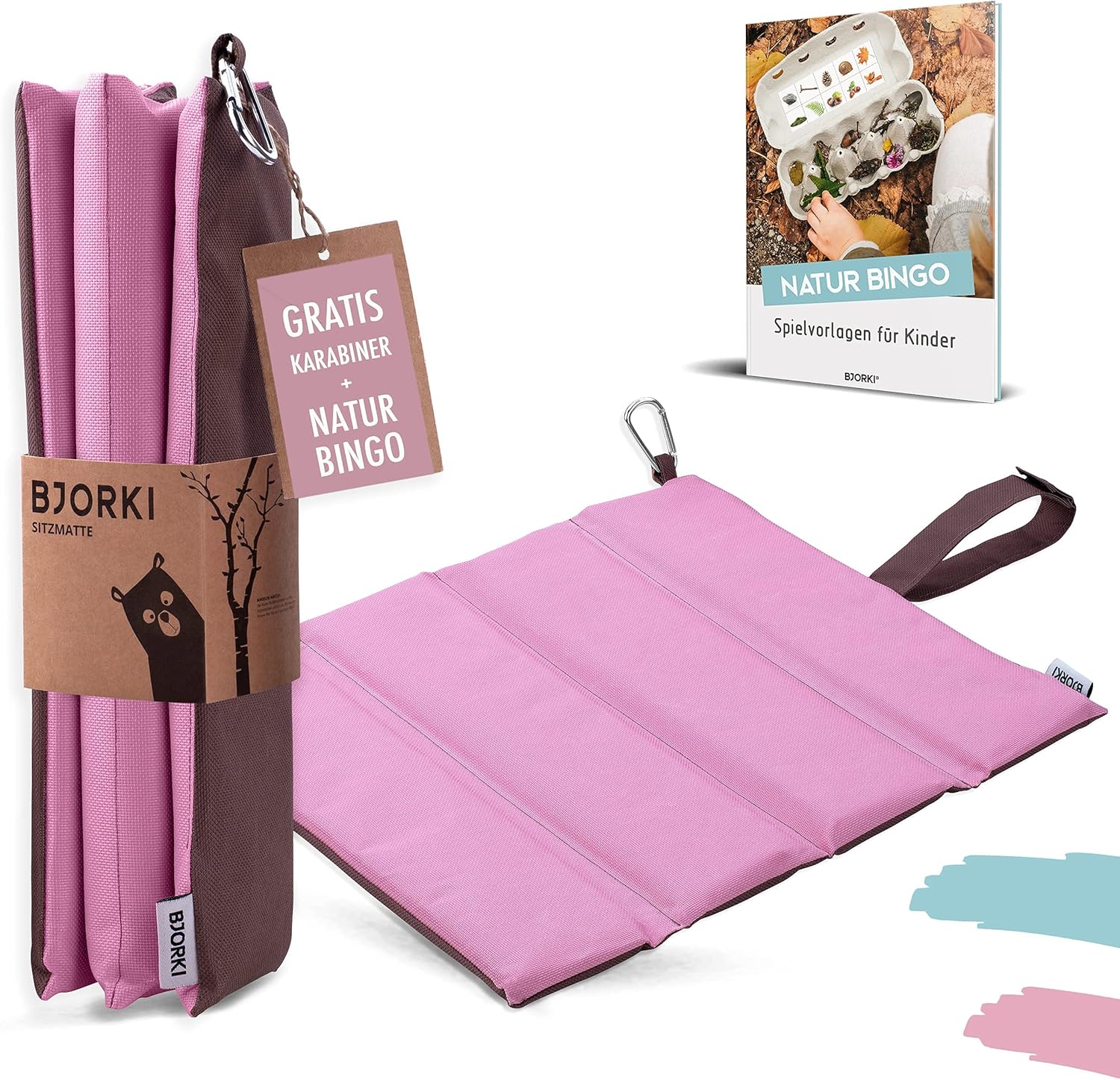BJORKI® Kinder-Sitzkissen, faltbares Outdoor-Sitzkissen mit optimalem Kälte- und Nässeschutz, robuste Outdoor-Sitzauflage, das Thermo-Sitzkissen für Wandern, Stadion und unterwegs