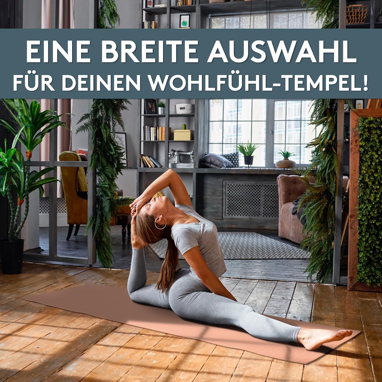 LILENO SPORTS Yogamatte (180x60cm) inkl. Tragegurt - Sport- und Yogamatte extra rutschfest in 4 mm Dicke - Gymnastikmatte und Fitnessmatte für Workout und Yoga - Sportmatte für Zuhause – Bild 5
