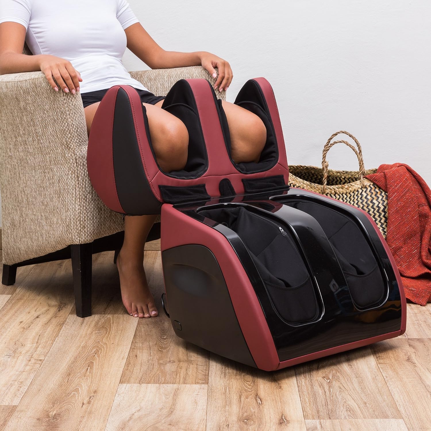 Global Relax Deutschland – Vitalzen Plus Massagegerät für Füße und Beine, Knie und Muskeln entspannen (Neues Modell 2017), Rot. Offizielle globale Garantie 2 Jahre – Bild 4