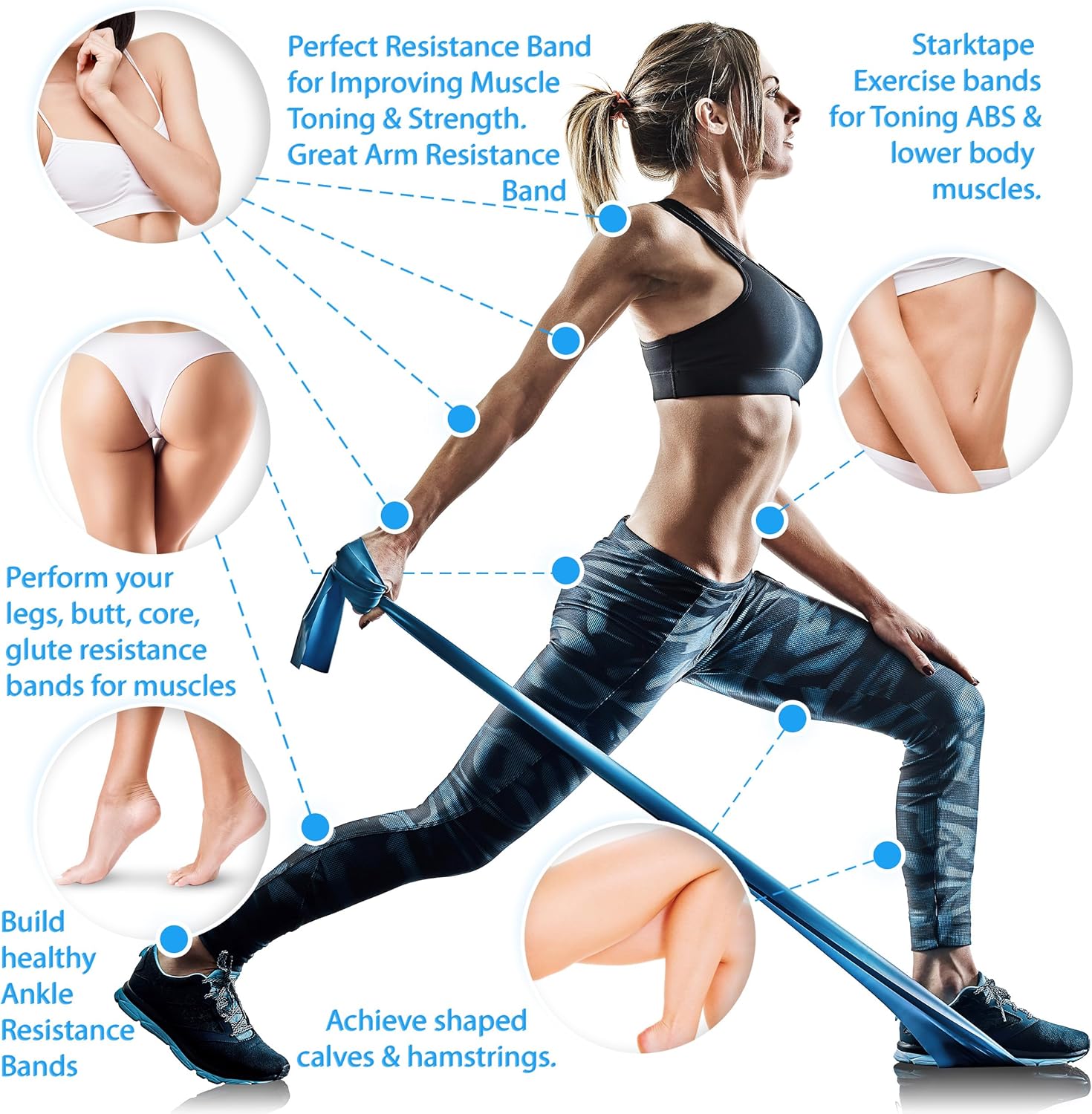 Widerstandsbänder, latexfrei – von 2,5 Metern bis 46 Metern Länge, professionelle Fitnessbänder für Heimtraining, Physiotherapie, Pilates, Krafttraining und Rehabilitation – Bild 4