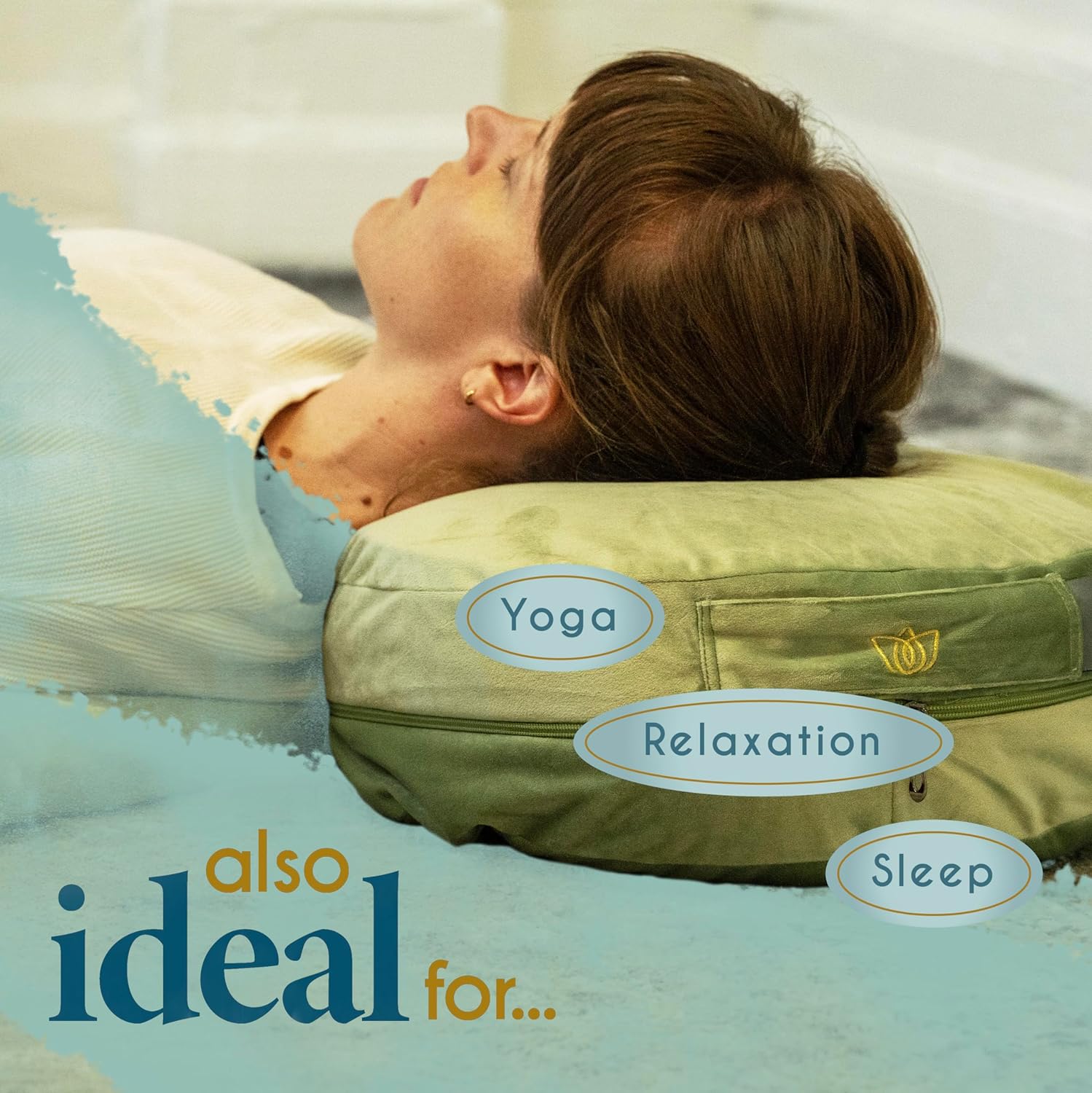 Florensi Meditationskissen (16 x 16 x 5 Zoll), großes Meditationskissen aus Samt, Premium-Yogakissen für Männer und Frauen, Yogakissen, Meditationskissen zum Sitzen auf dem Boden – Bild 8