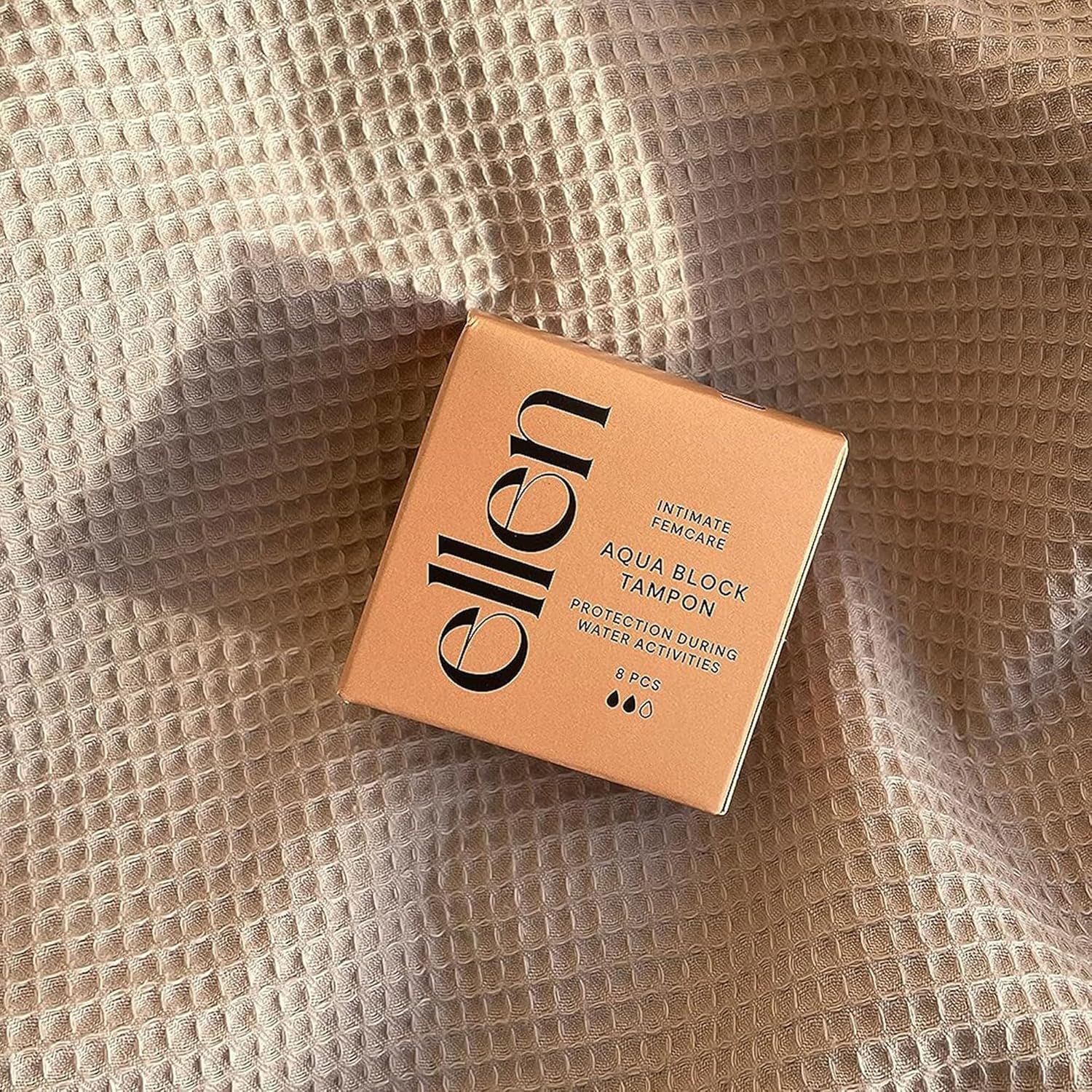 ellen Aqua Block Tampon – Bade- und Schwimmtampons mit wasserdichter Barriere – schützt den Bauch vor Wasser – für den periodischen Gebrauch – normal – 8 Stück – Bild 3
