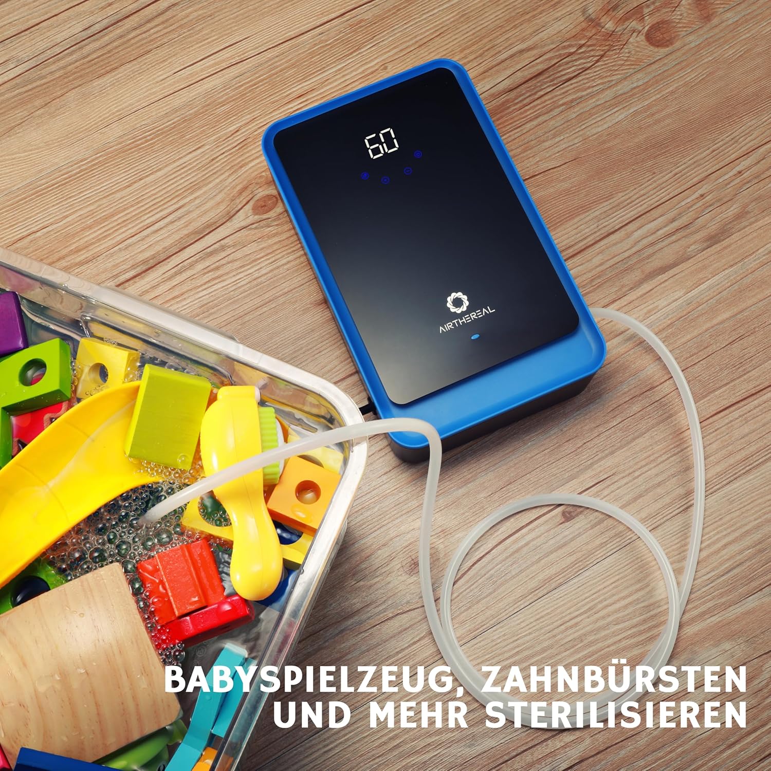 Airthereal AH1000 2-in-1-Ozongenerator und Ozongerät für Wasser und Luft mit 2 Modi, Timer und Negativ-Ionen-Generator – reinigt Wasser, Luft, Waschlappen sowie Obst und Gemüse – Bild 5