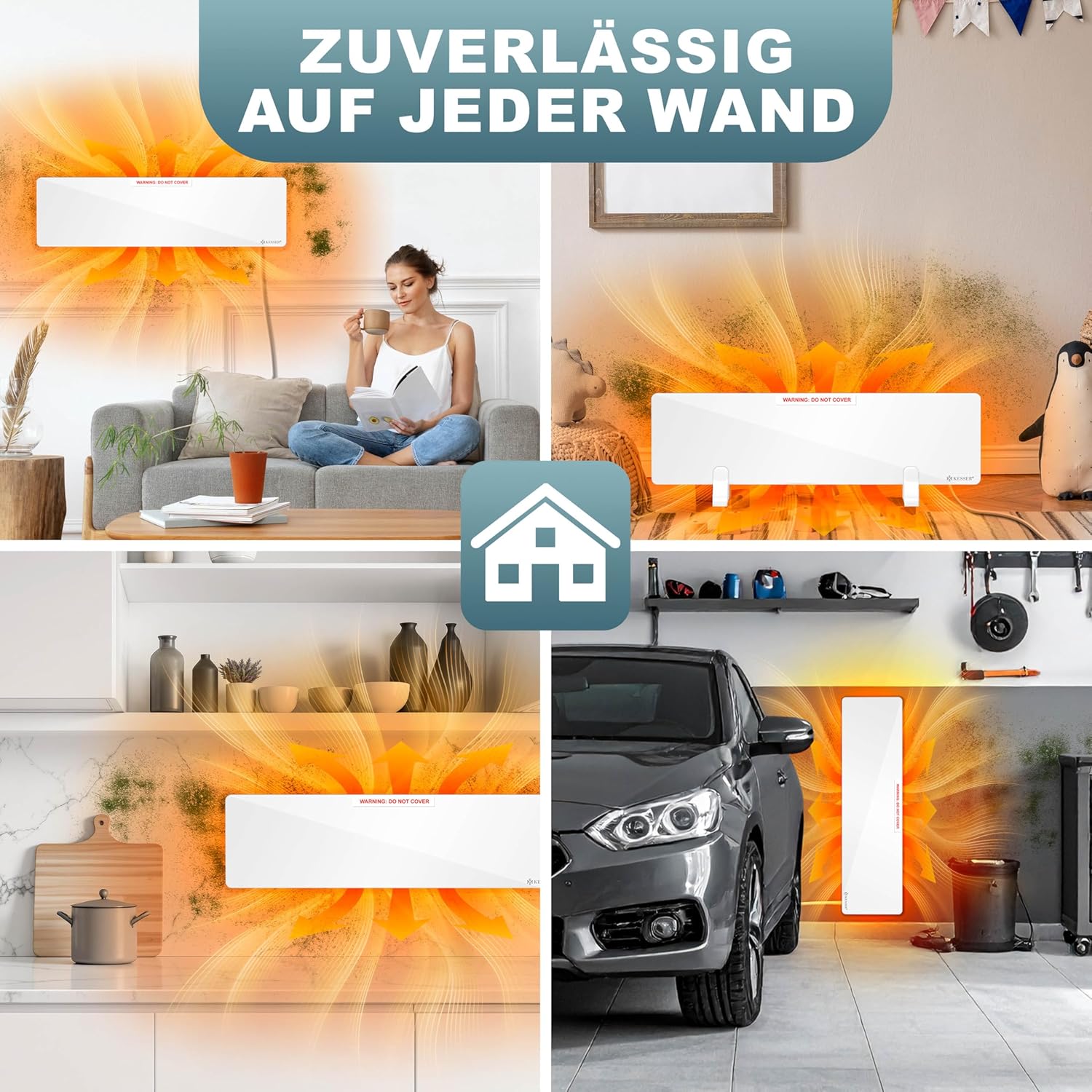 KESSER Schimmel - Infrarotheizung - Schimmelentferner Wandheizung 50W Wand & Bad Wandheizung Schimmelfrei ohne Chemie Alternative zu Anti-Schimmel-Spray und Farbe - Energiesparend - Weiß – Bild 7