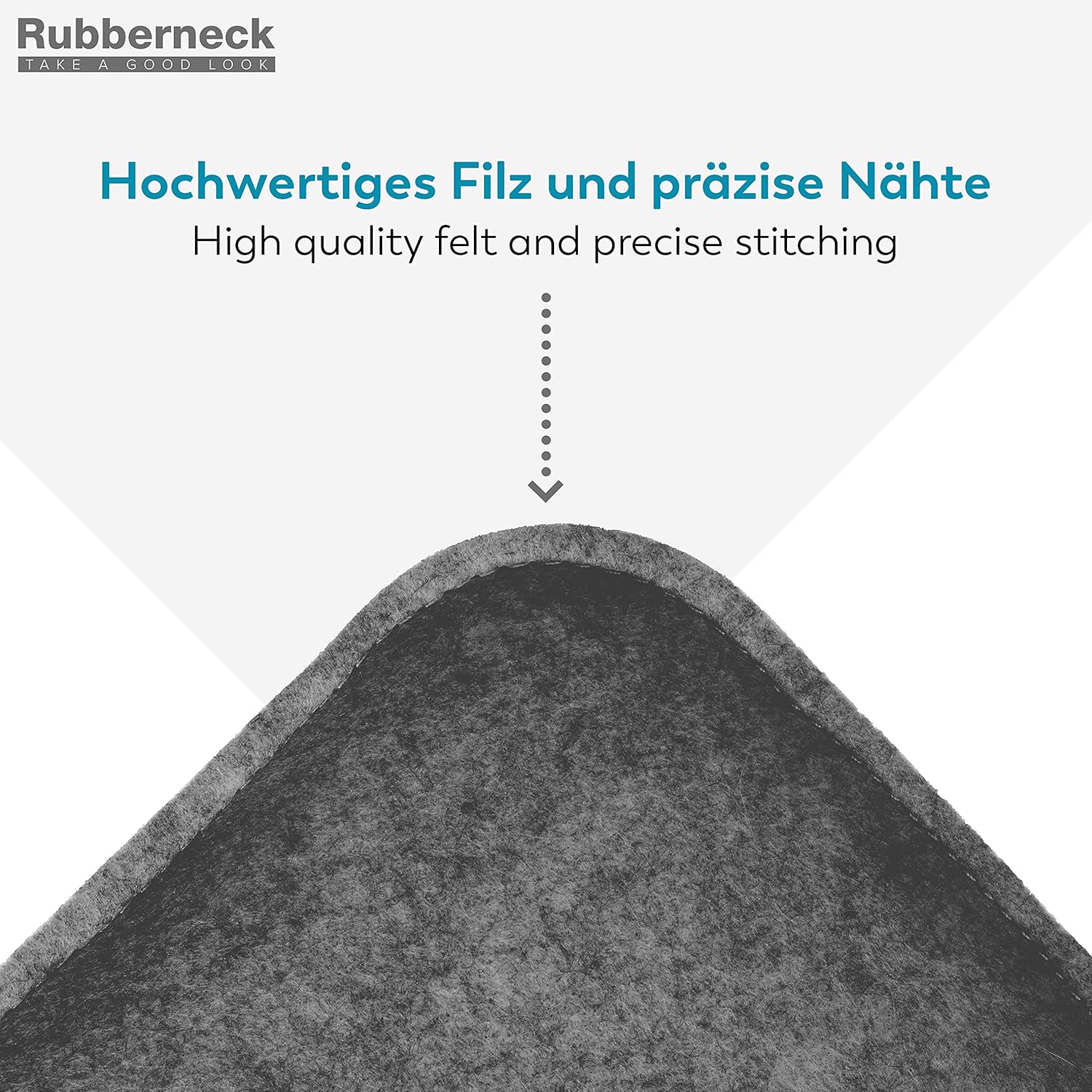 Rubberneck 4er-Set rutschfeste Filz-Sitzkissen, quadratische Stuhlkissen mit rutschfesten Noppen, dunkelgrau – Bild 3