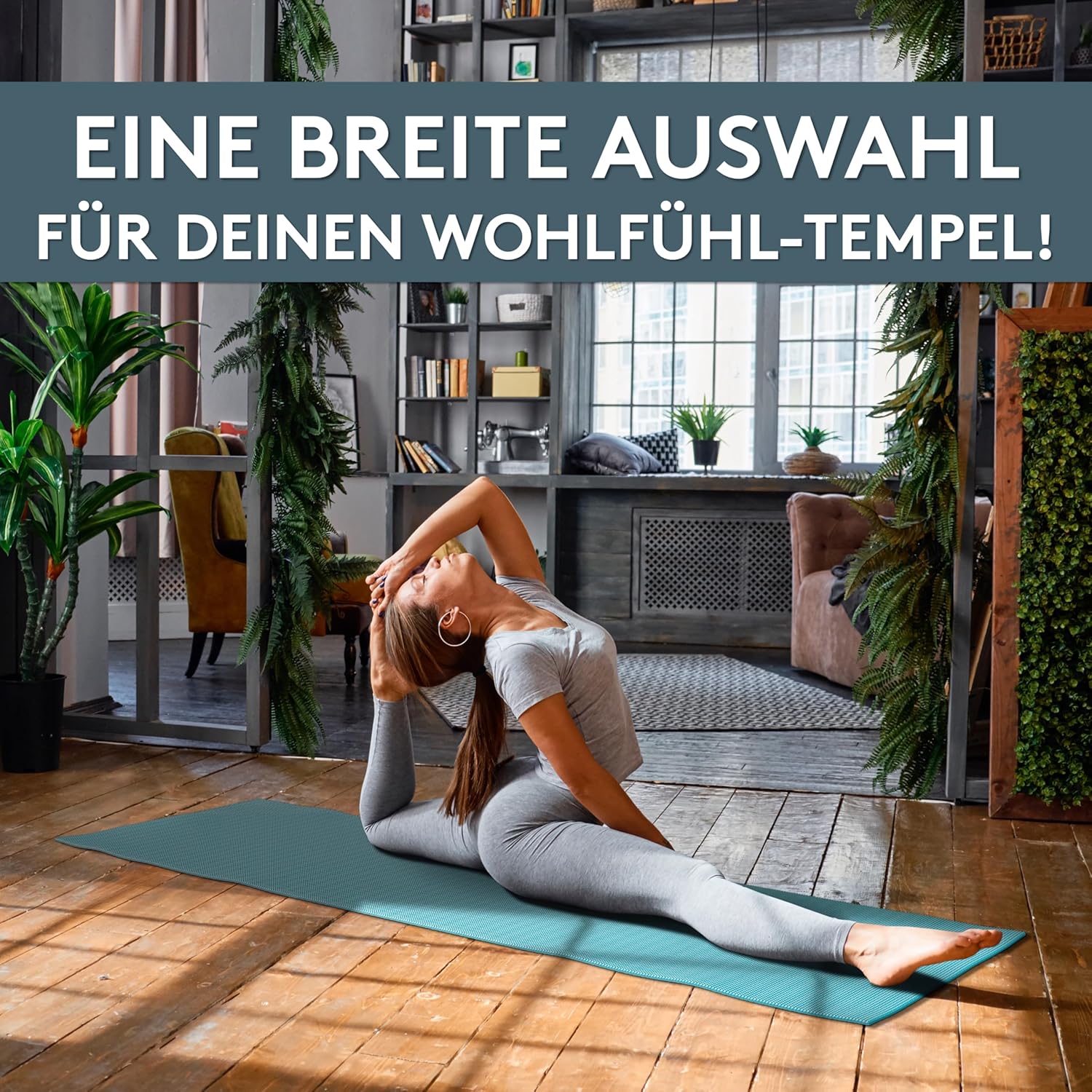 LILENO SPORTS Yogamatte (180x60cm) inkl. Tragegurt - Sport- und Yogamatte extra rutschfest in 4 mm Dicke - Gymnastikmatte und Fitnessmatte für Workout und Yoga - Sportmatte für Zuhause – Bild 5