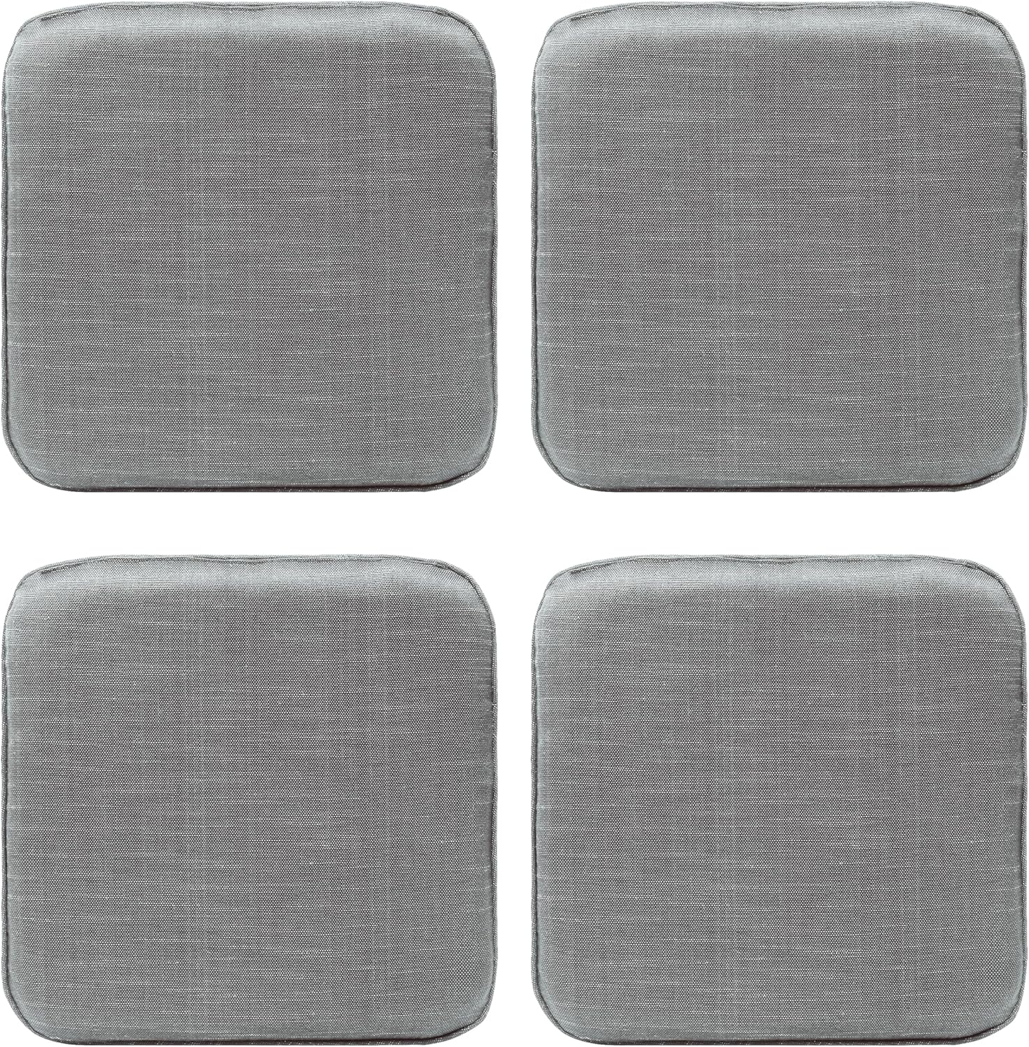 RACE LEAF 40,5 x 40,5 cm, Set mit 4 rutschfesten Sitzkissen aus Memory-Schaum, Stuhlkissen, Bodenkissen, wasserdichte Oberfläche, rutschfeste Unterseite, für den Innen- und Außenbereich, hellgrau