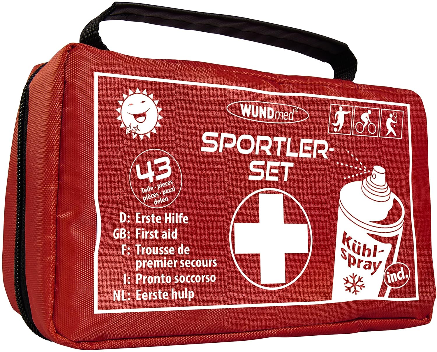 Sport-Erste-Hilfe-Kasten | Inklusive Eisspray | Hilfe bei Sportverletzungen | Fußball-Leichtathletik, Radfahren, Tennis, Kampfsport, Gymnastik