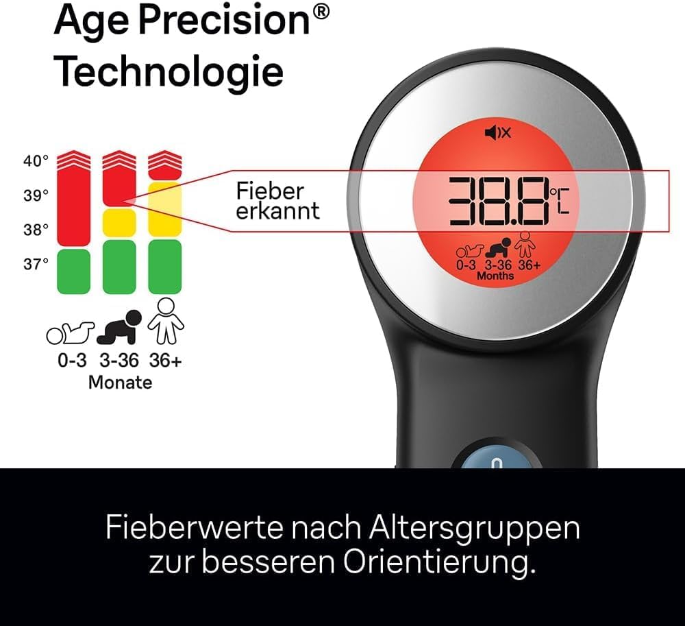 Braun Sensian 7 Kontaktloses Stirnthermometer, Age Precision-Technologie, 3-in-1, farbcodierte Digitalanzeige, geeignet für Babys und Kinder, die Marke Nr. 1 bei Ärzten (1), BNT400 – Bild 2
