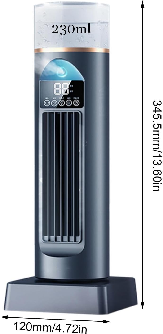 Turmventilator Luftkühler, leise, Luftbefeuchter, 230 ml, 2,5 Stunden, Verdunstungs-Air Cooler, Fernbedienung zum Einstellen der Lüftergeschwindigkeit, und Timer, automatisch – Bild 2