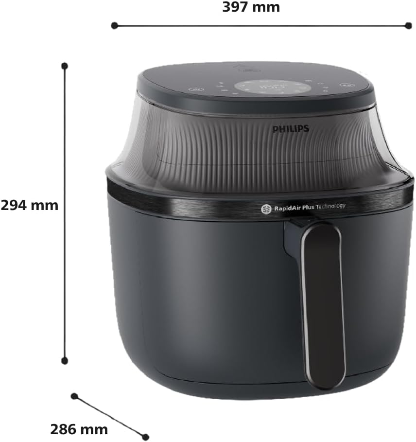Philips Airfryer 3000 Series Heißluftfritteuse mit 4,2 l, Sichtfenster, 16 Garmethoden, RapidAir Plus-Technologie, Fettentfernung, HomeID-Rezept-App, mühelose Reinigung (NA320/00) – Bild 9