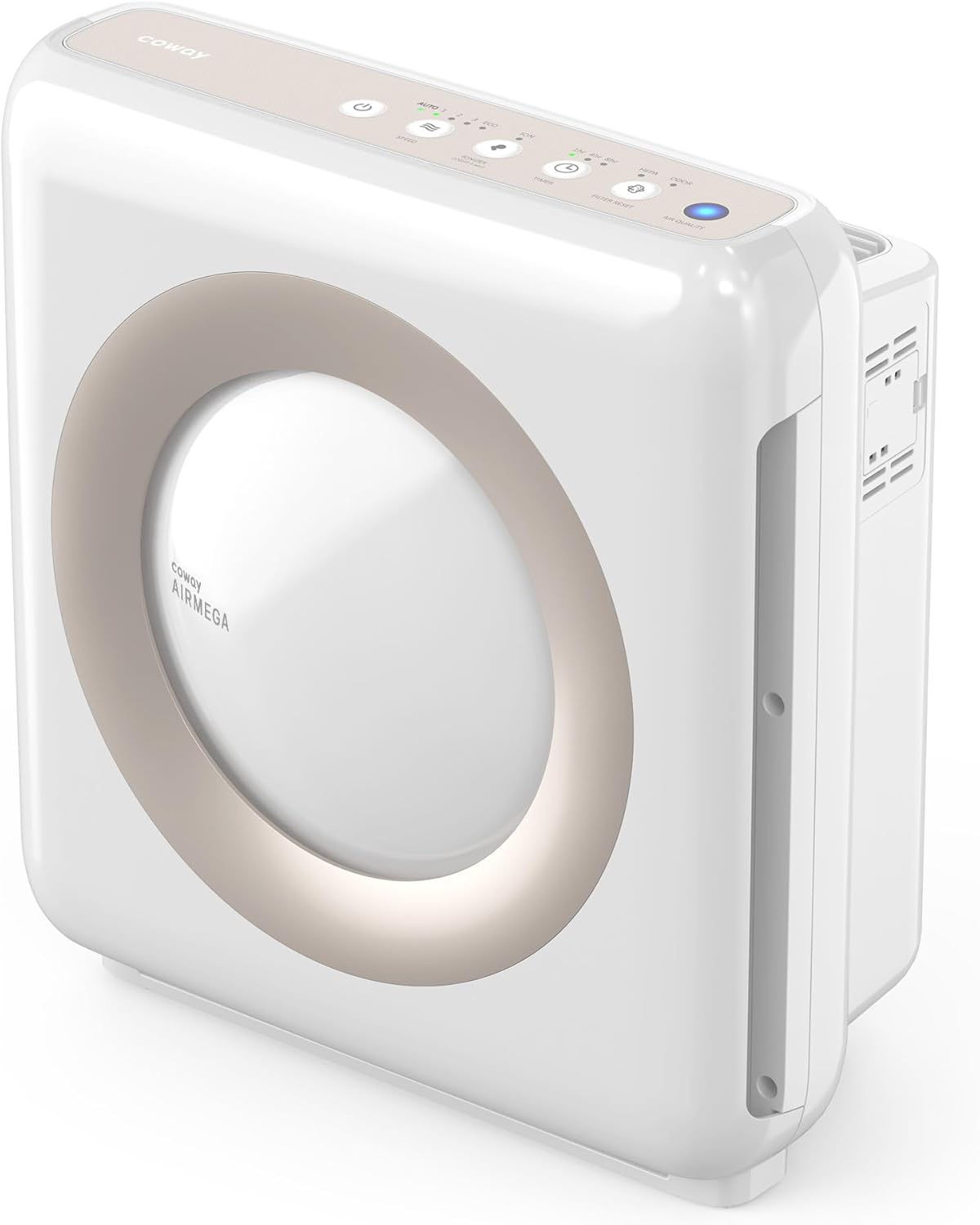 COWAY Luftreiniger für Allergiker, energiesparender Eco-Modus, entfernt 99,999 % der schädlichen Partikel bis 0,01 µm, für Allergiker (ECARF-Siegel), Staubpollen, CADR 421 m³/h, AP-1512hh Mighty (weiß)
