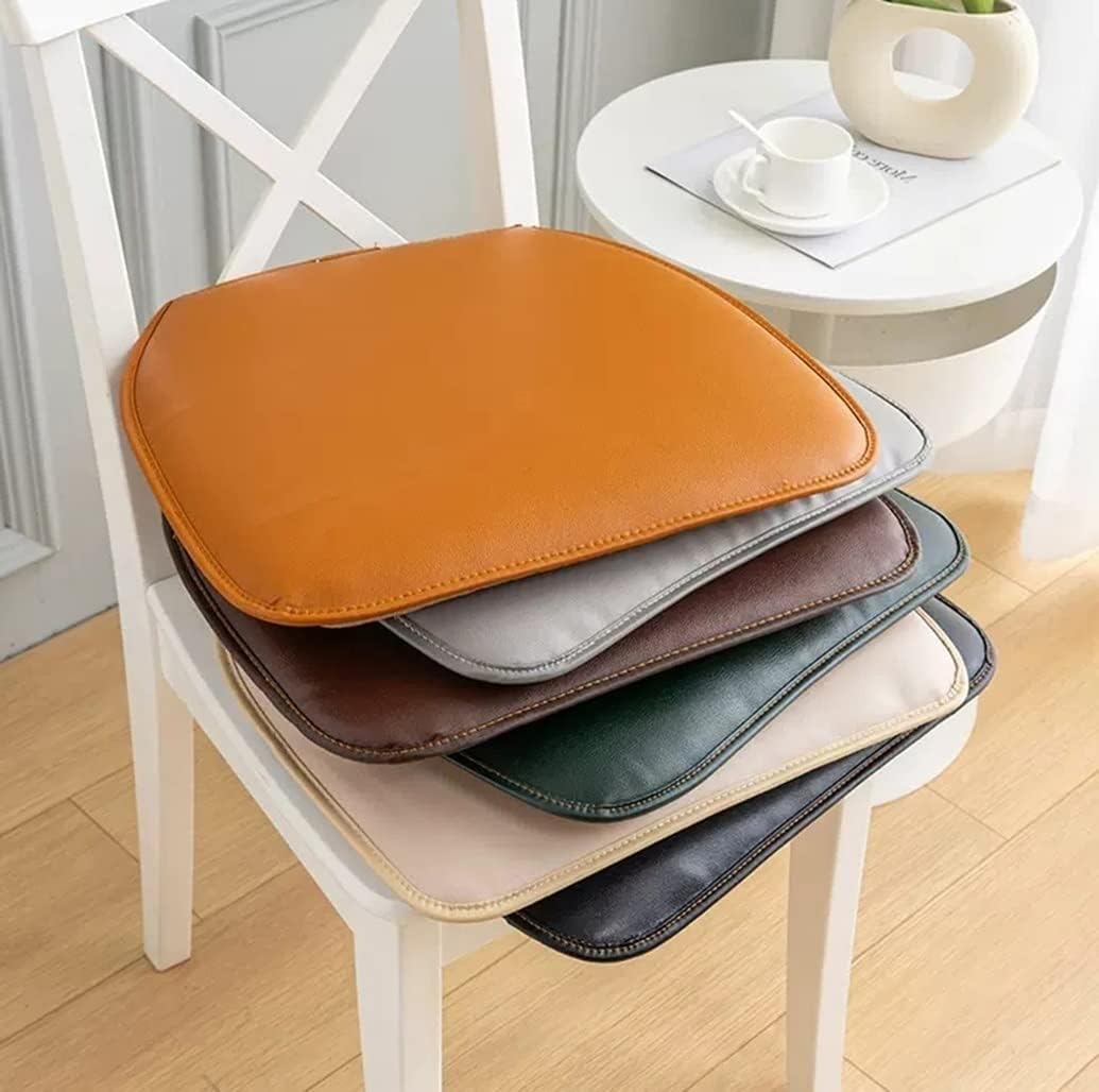 EGGPOD Stuhlkissen aus Leder für Esszimmerstühle (43 x 40 cm), rutschfeste Küchen-Esszimmerstuhlkissen und Sitzkissen mit maschinenwaschbarem Bezug, 1/2/4 Set (Farbe: Braun, Größe: 4 Packungen) – Bild 7
