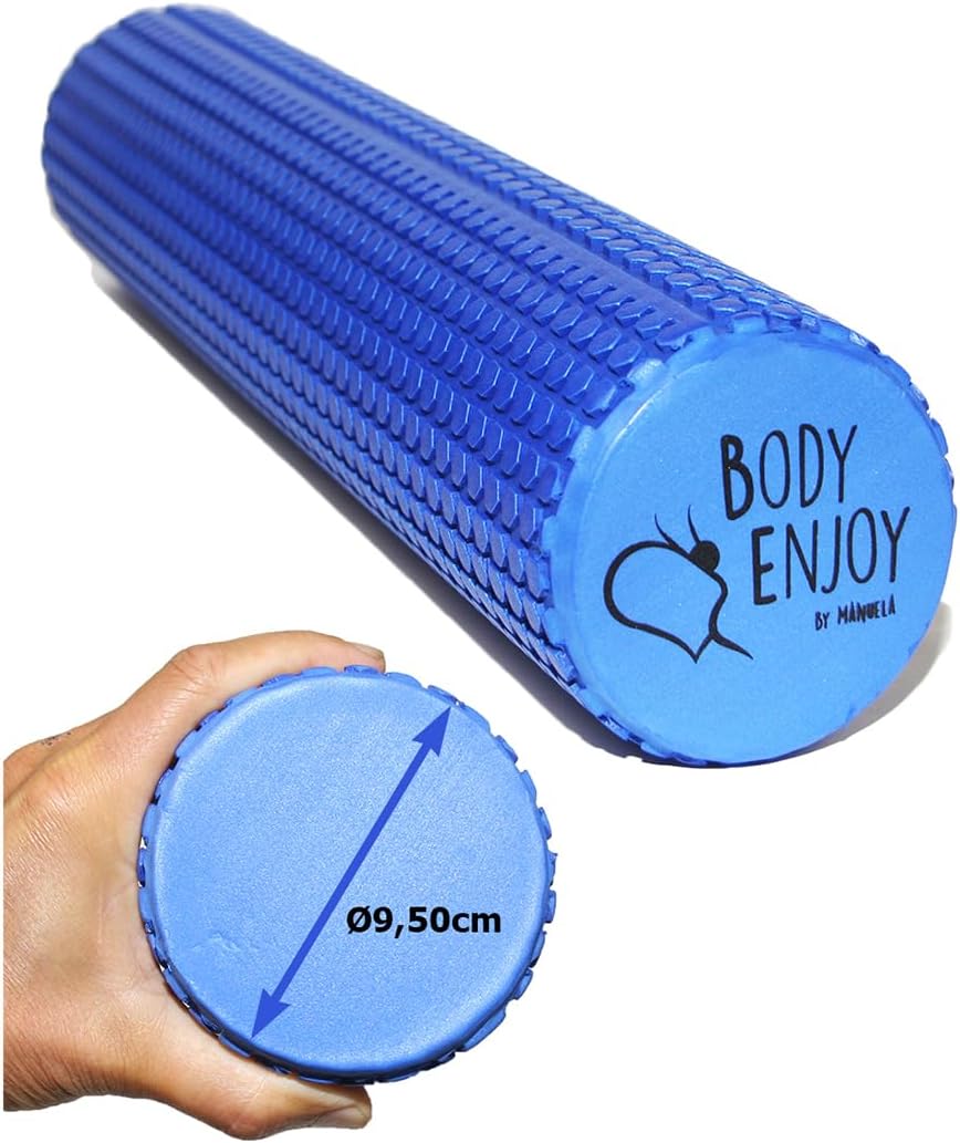 Mittlere Faszienrolle für Rücken, Wirbelsäulenmassage, Rückendehner, Durchmesser 9,5 cm x 43 cm (Ozeanblau), Yoga, Pilates, Faszienschaumrolle für Nacken- und Rückenschmerzen, Triggerpunktbehandlung