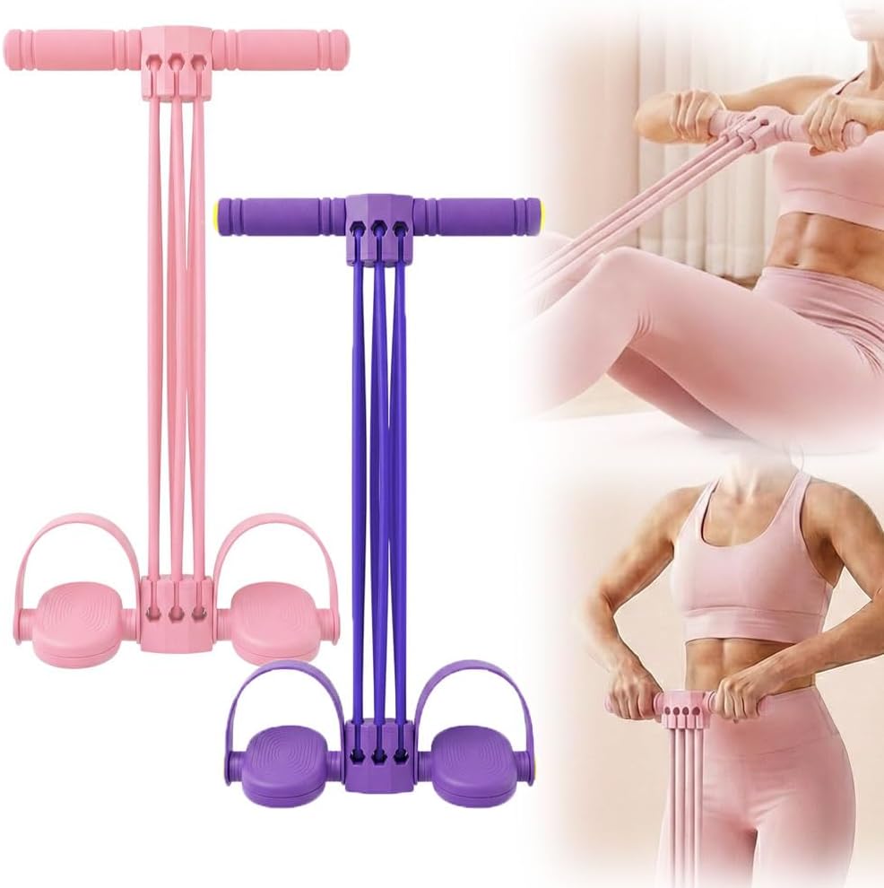 6-Röhren-Pedal-Widerstandsband, 2026 Widerstandsbänder mit Griff, verstellbare Pedal-Widerstandsbänder, Sit-Up-Trainingsgerät, Beintrainer, Po-Trainer, NBR-Röhren, für Yoga, Pilates