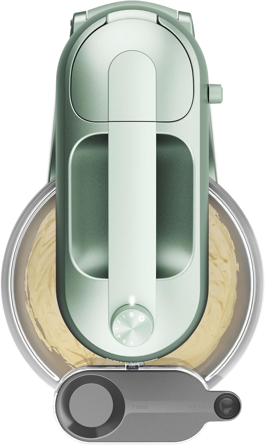 Kenwood Go Kompakte Küchenmaschine zum Backen, platzsparendes Design mit 4L-Schüssel, 3 höhenverstellbare Metall-Rührwerkzeuge, drehbarer Spritzschutz, 6 Ebenen, Tragegriff, 800 W, Grün (KZM35000GR) – Bild 4