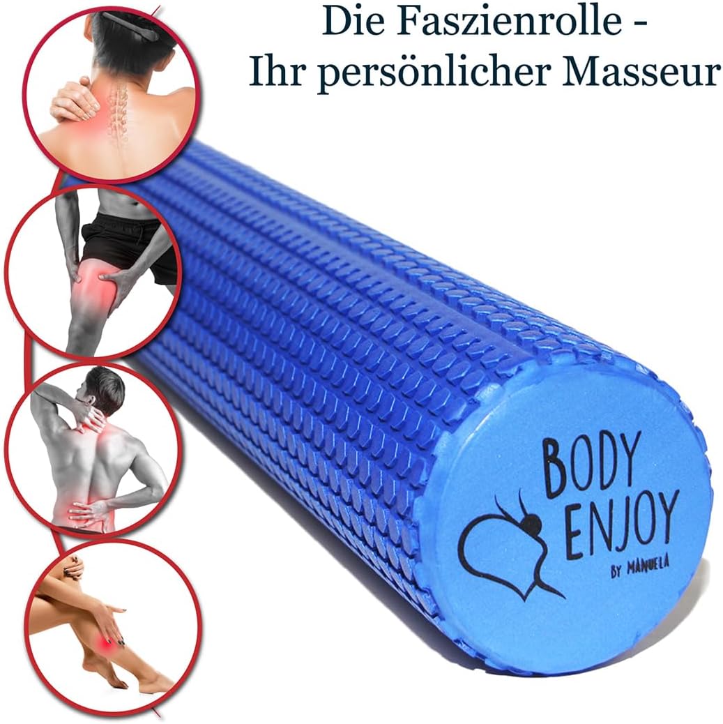 Mittlere Faszienrolle für Rücken, Wirbelsäulenmassage, Rückendehner, Durchmesser 9,5 cm x 43 cm (Ozeanblau), Yoga, Pilates, Faszienschaumrolle für Nacken- und Rückenschmerzen, Triggerpunktbehandlung – Bild 4