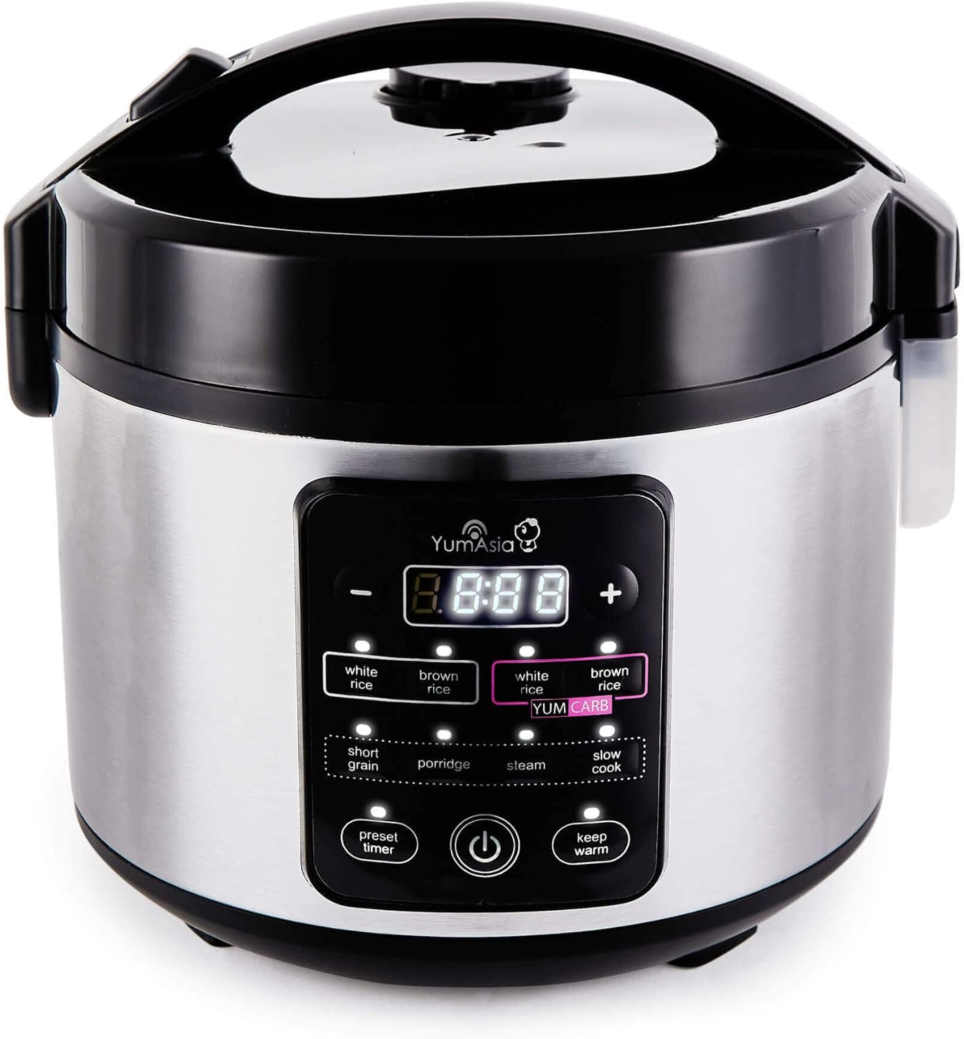 Yum Asia Kumo YumCarb Reiskocher mit Keramikschüssel und fortschrittlicher Fuzzy-Logik, 5 Reiskochfunktionen, 3 Multikocherfunktionen, (5,5 Tassen, 1 Liter), 220–240 V, UK/EU