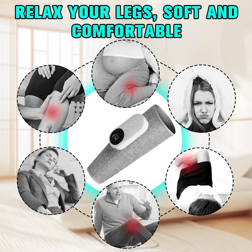 2er-Pack kabelloses Beinmassagegerät, Wadenmassagegerät mit Wärme und Kompression, 3 Modi und 3 Wärmeeinstellungen, 20-minütige zeitgesteuerte Massage zur Entspannung der Bein- und Wadenmuskulatur – Bild 7