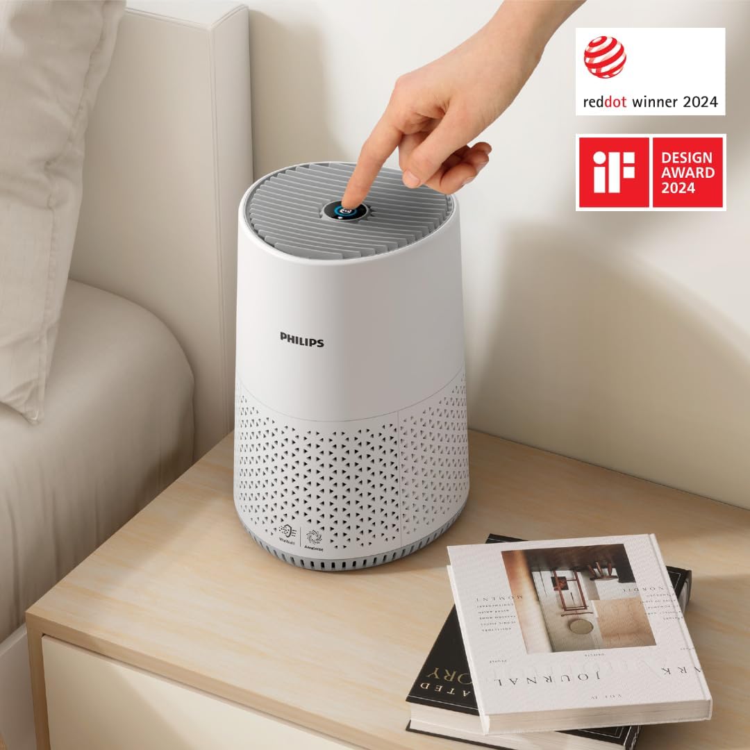 Philips Luftreiniger 600 Serie, energieeffizient mit Smart Sensor, für Allergiker, HEPA-Filter entfernt 99,97 % der Schadstoffe, deckt bis zu 44 m² ab, App-Steuerung, weiß (AC0651/10) – Bild 2