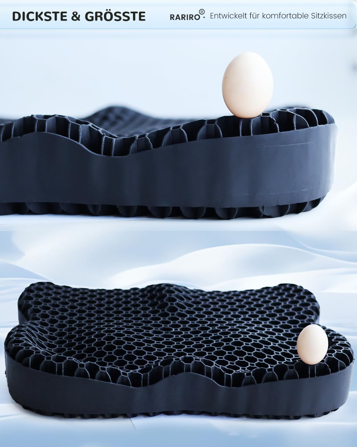 Gelkissen Sitzkissen Wabenstruktur Ergonomischer Bürostuhl Schreibtischstuhl Rollstuhl Autostuhl Softsitter Gel Sitzkissen Sitzerhöhung Stuhl – Bild 6