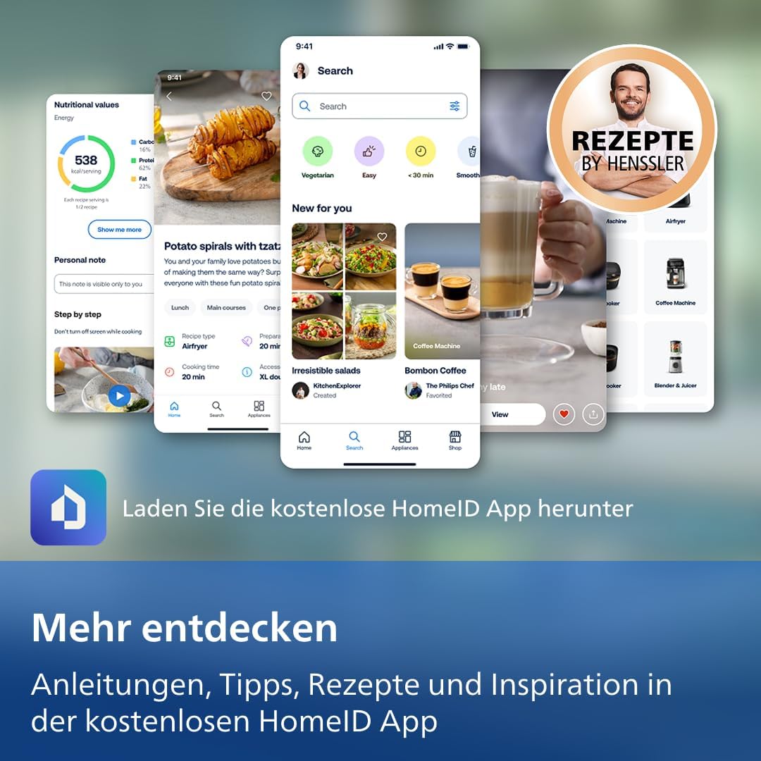 Philips Airfryer 3000 Series Dual Basket, Heißluftfritteuse mit 2 Körben, 9 l Fassungsvermögen (6 l + 3 l), RapidAir Plus-Heißlufttechnologie, 90 % weniger Fett, Rezept-App, spülmaschinenfest, Weiß (NA353/10) – Bild 10