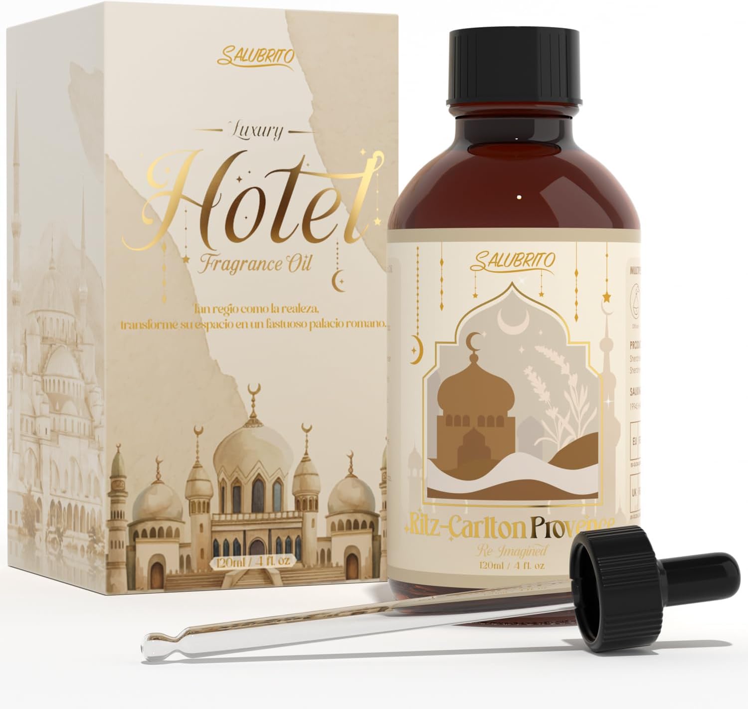 SALUBRITO Ritz Carlton Ätherische Öle 120 ml, Luxus-Hotelduftöl für Diffusor, 5-Sterne-Hotelduft, gemischt mit Lavendel, Jasmin, Sandelholz, Aromatherapie-Duftöle Geschenk für Frauen