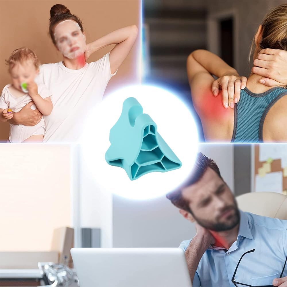 Sarini Okzipitales Entspannungsgerät, tragbares subokzipitales Entspannungsgerät, myofasziales Entspannungsgerät, tragbares Triggerpunkt-Massagegerät, Nacken-Fitness, blau – Bild 5