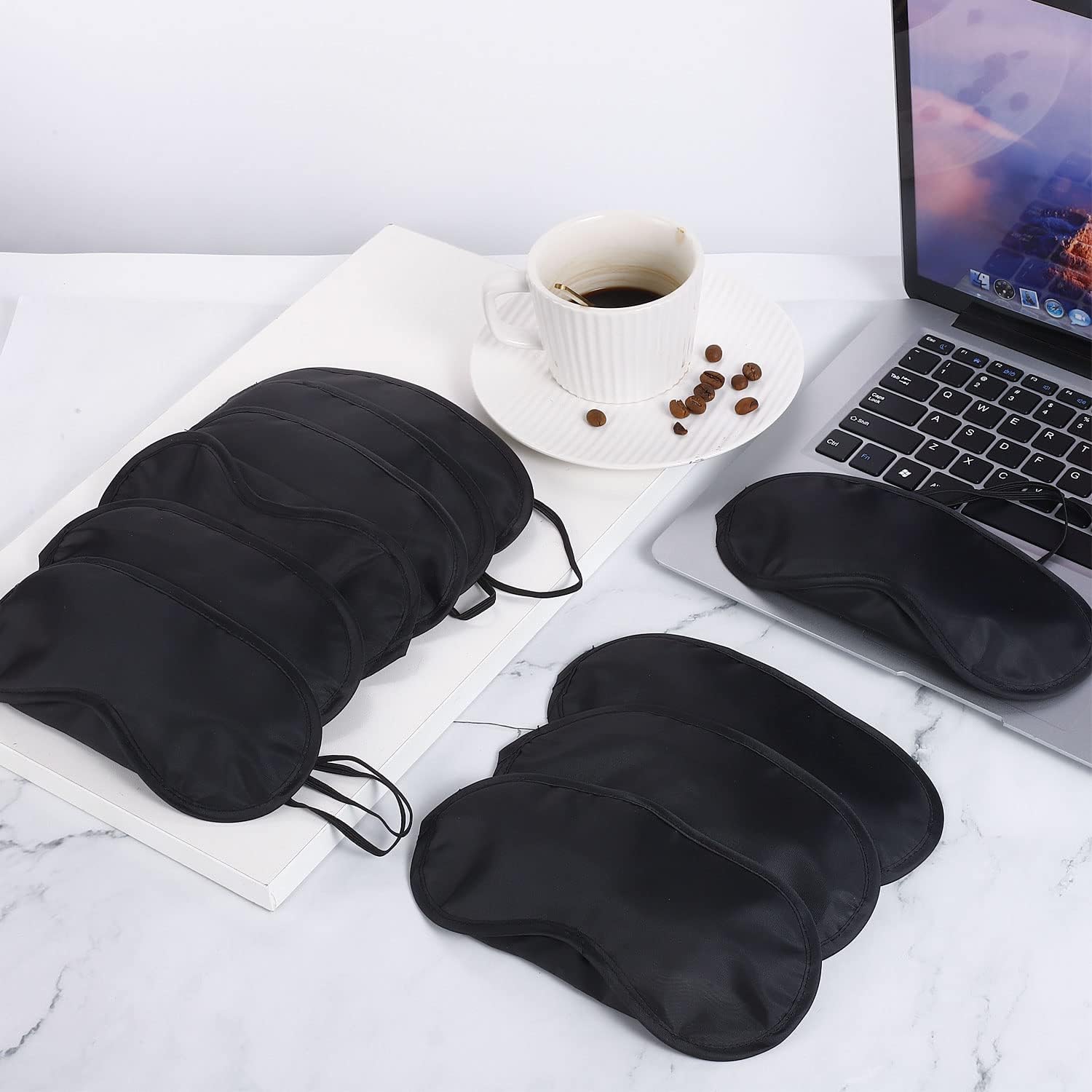 10 Stück Schlafmasken für Seitenschläfer, weiche und atmungsaktive Schlafmaske für Männer und Frauen, lichtblockierende Augenbinde zum Schlafen mit verstellbarem Riemen für Männer, Frauen, Kinder – Bild 7