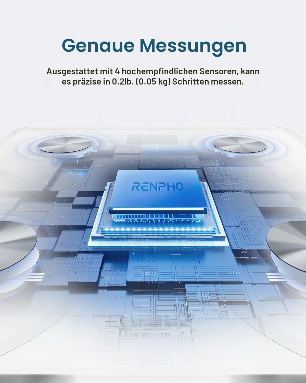 Renpho Körperfettwaage, digitale Personenwaage, Bluetooth-Körperanalysewaage mit App, smarte Waage für Körperfett, BMI, Muskelmasse, Protein, BMR – Bild 2