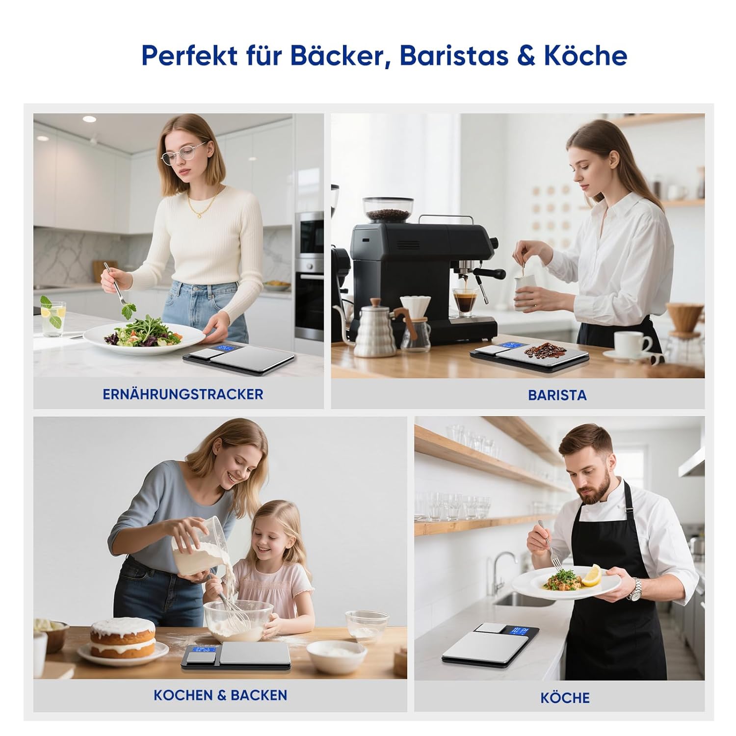 KUAIVO Digitale Küchenwaage 15 kg / 0,01 g, hochpräzise Zweibereichs-Küchenwaage mit Addierfunktion, Tara-Funktion, 7 Maßeinheiten, Küchenwaage zum Kochen und Brotbacken, inklusive Batterien – Bild 7