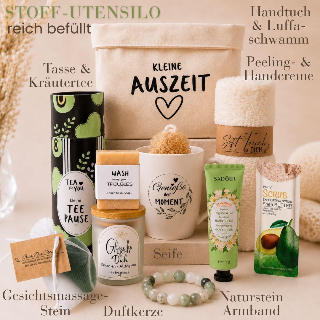 Wellness-Geschenkset für Frauen, kleine Auszeit, Wellness-Geschenkkorb, Geschenktüte für Frau, Geschenke für Freundin, Geburtstagsgeschenk für Frauen, Entspannungsgeschenk – Bild 3