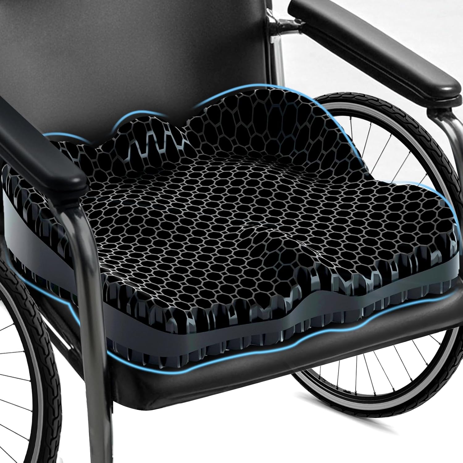 Gelkissen Sitzkissen Wabenstruktur Ergonomischer Bürostuhl Schreibtischstuhl Rollstuhl Autostuhl Softsitter Gel Sitzkissen Sitzerhöhung Stuhl – Bild 9