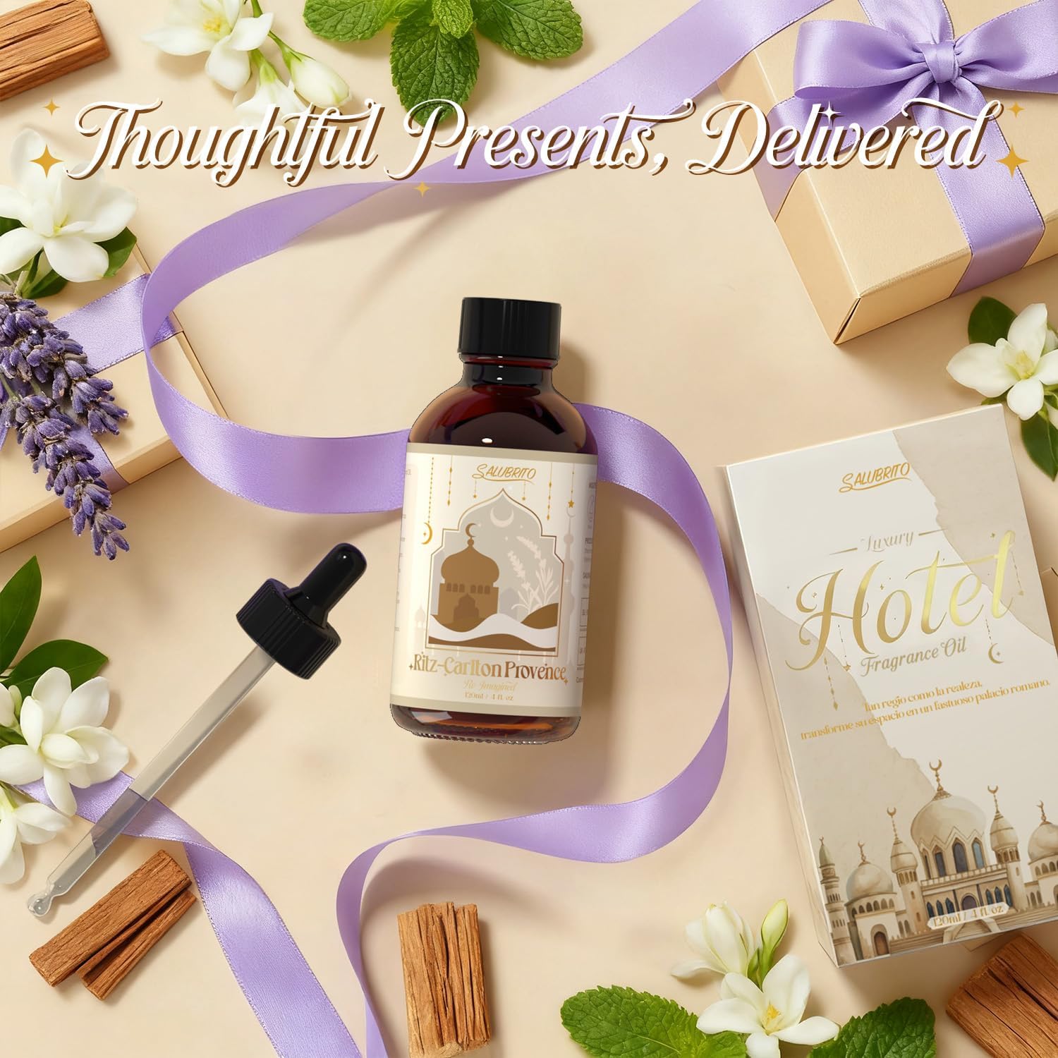 SALUBRITO Ritz Carlton Ätherische Öle 120 ml, Luxus-Hotelduftöl für Diffusor, 5-Sterne-Hotelduft, gemischt mit Lavendel, Jasmin, Sandelholz, Aromatherapie-Duftöle Geschenk für Frauen – Bild 7